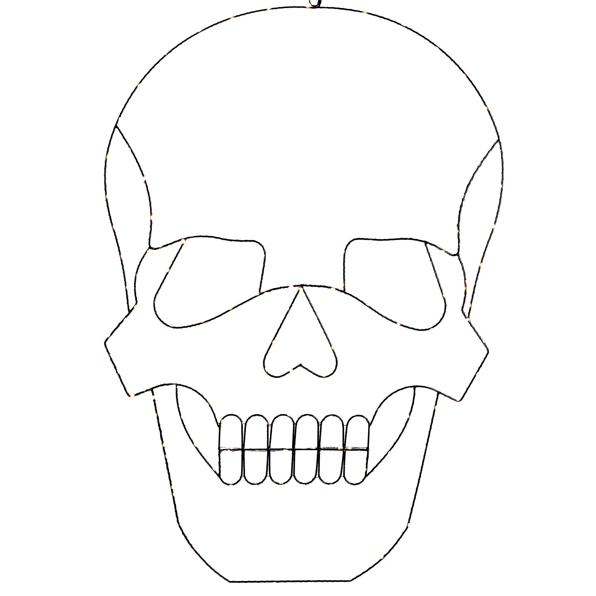 LightUp LED & Iron Skull Decoration, 28.3in x 40in Party City