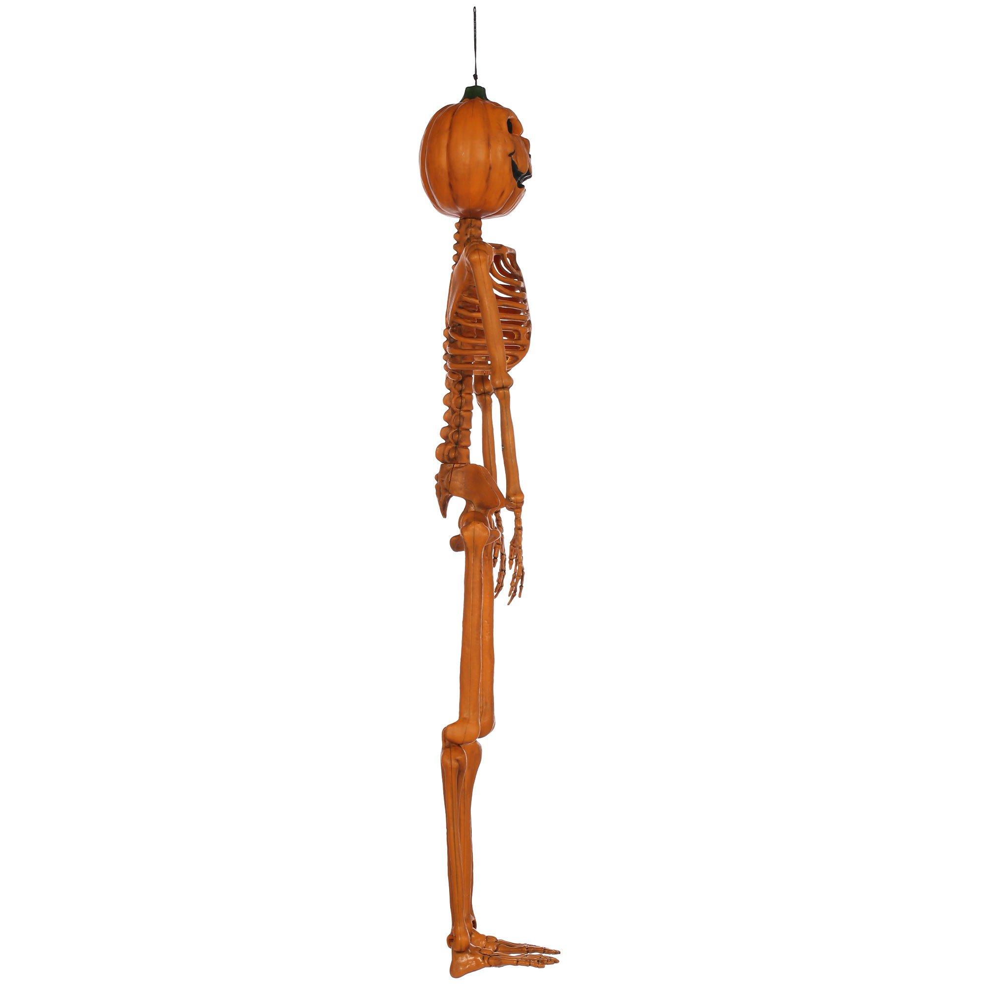 Jack-o'-Lantern Plastic Hanging Skeleton, 9.5in x 36in