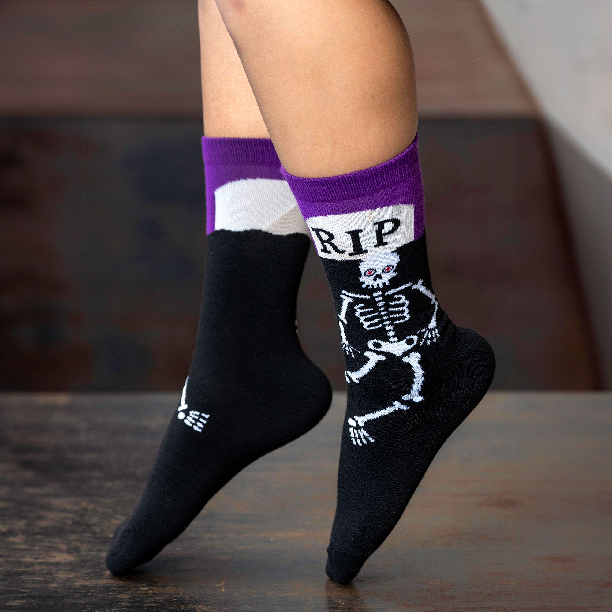 RIP Halloween Crew Socks