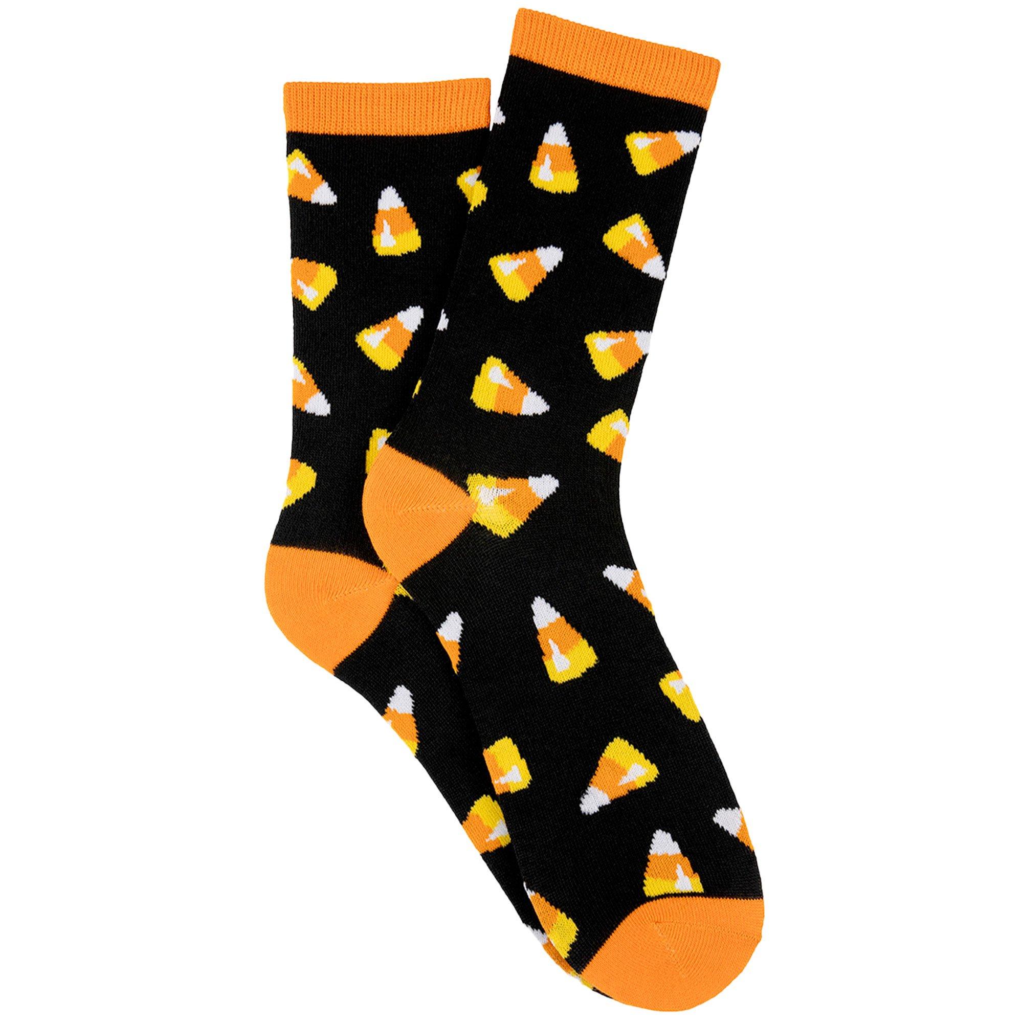 Candy Corn Halloween Crew Socks