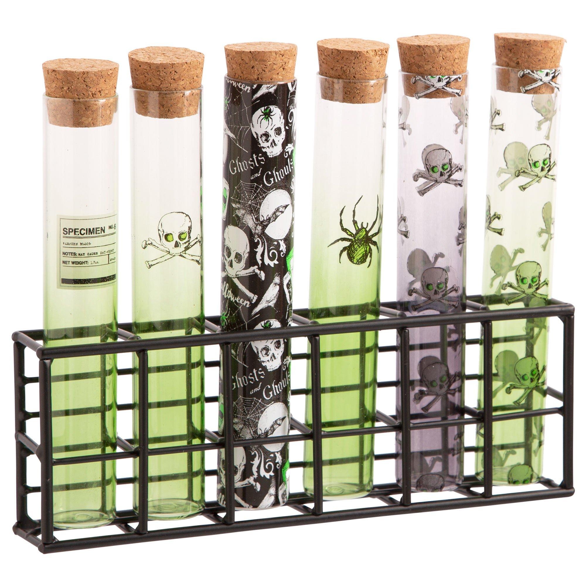 Poison Test Tube Shot Glass Set with Rack, 1.7oz, 13pc