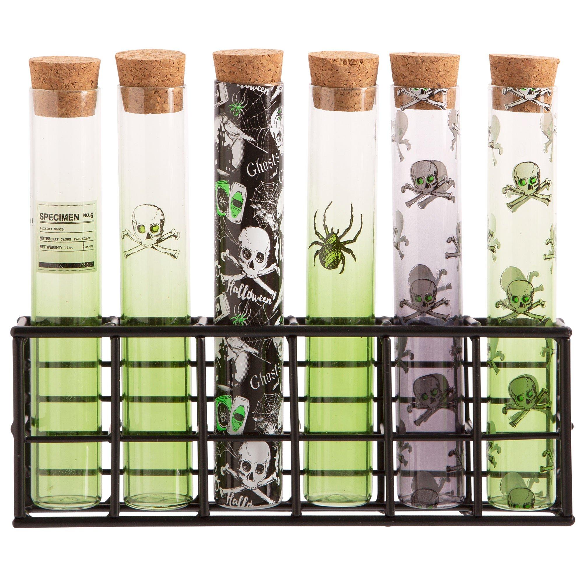 Poison Test Tube Shot Glass Set with Rack, 1.7oz, 13pc