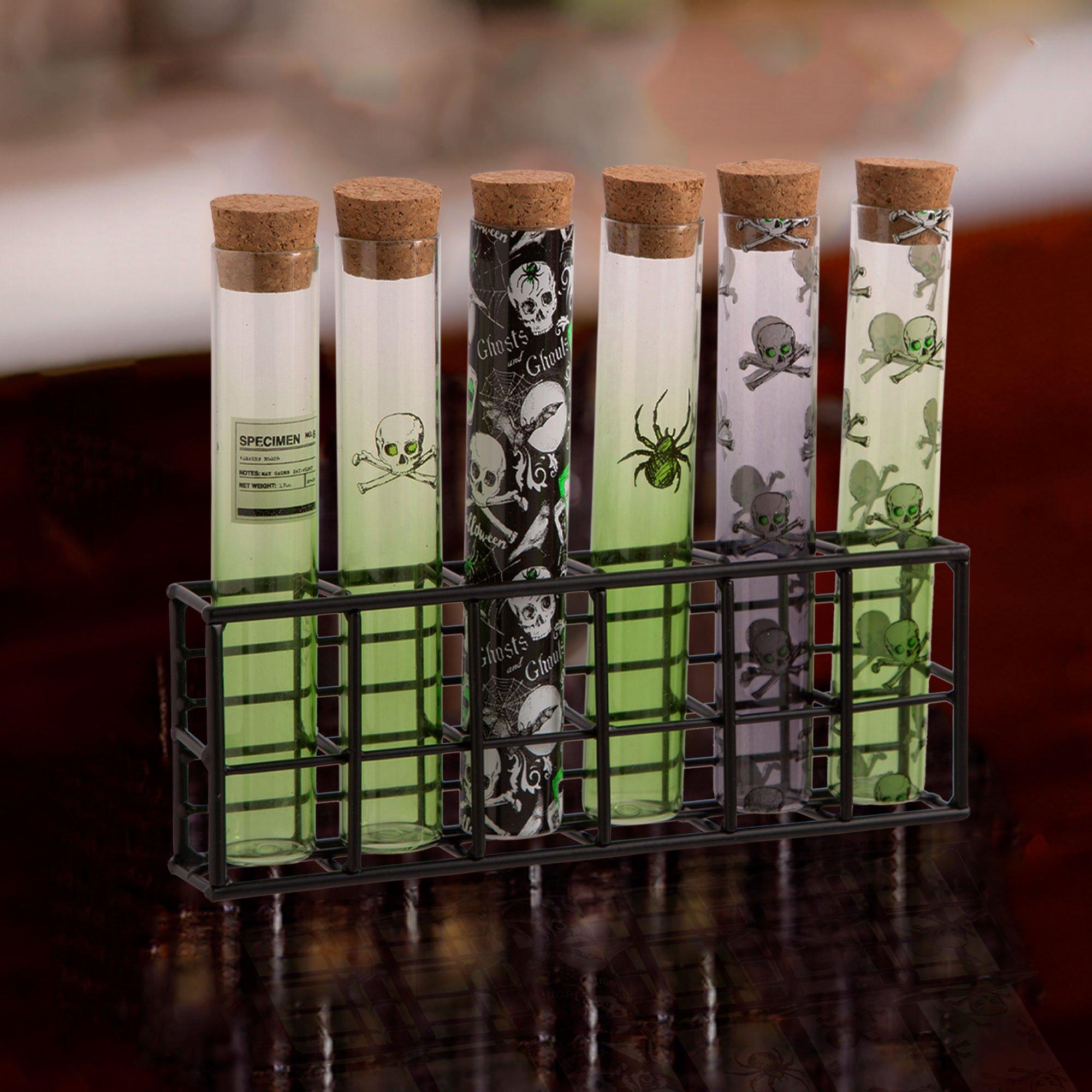 Poison Test Tube Shot Glass Set with Rack, 1.7oz, 13pc