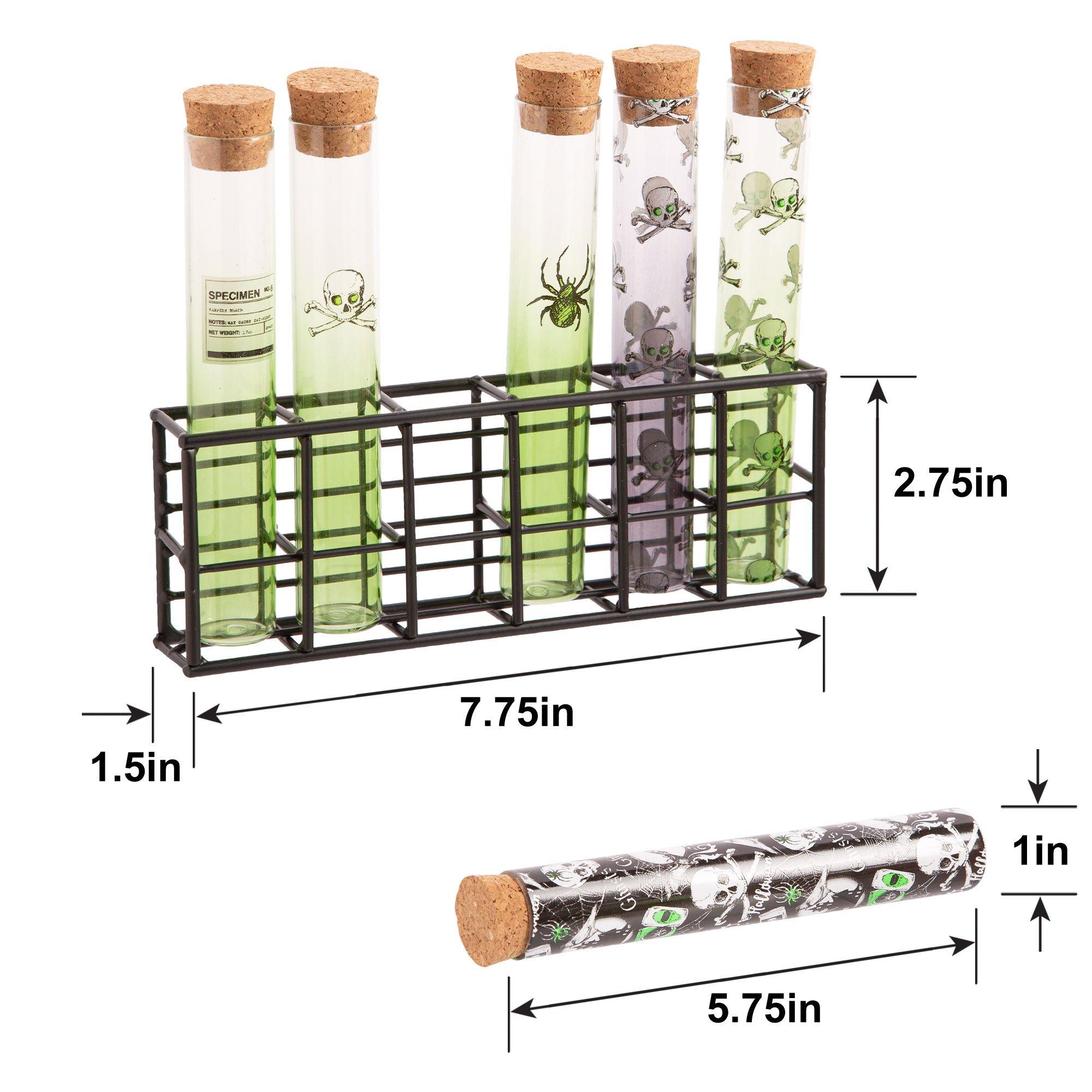 Poison Test Tube Shot Glass Set with Rack, 1.7oz, 13pc