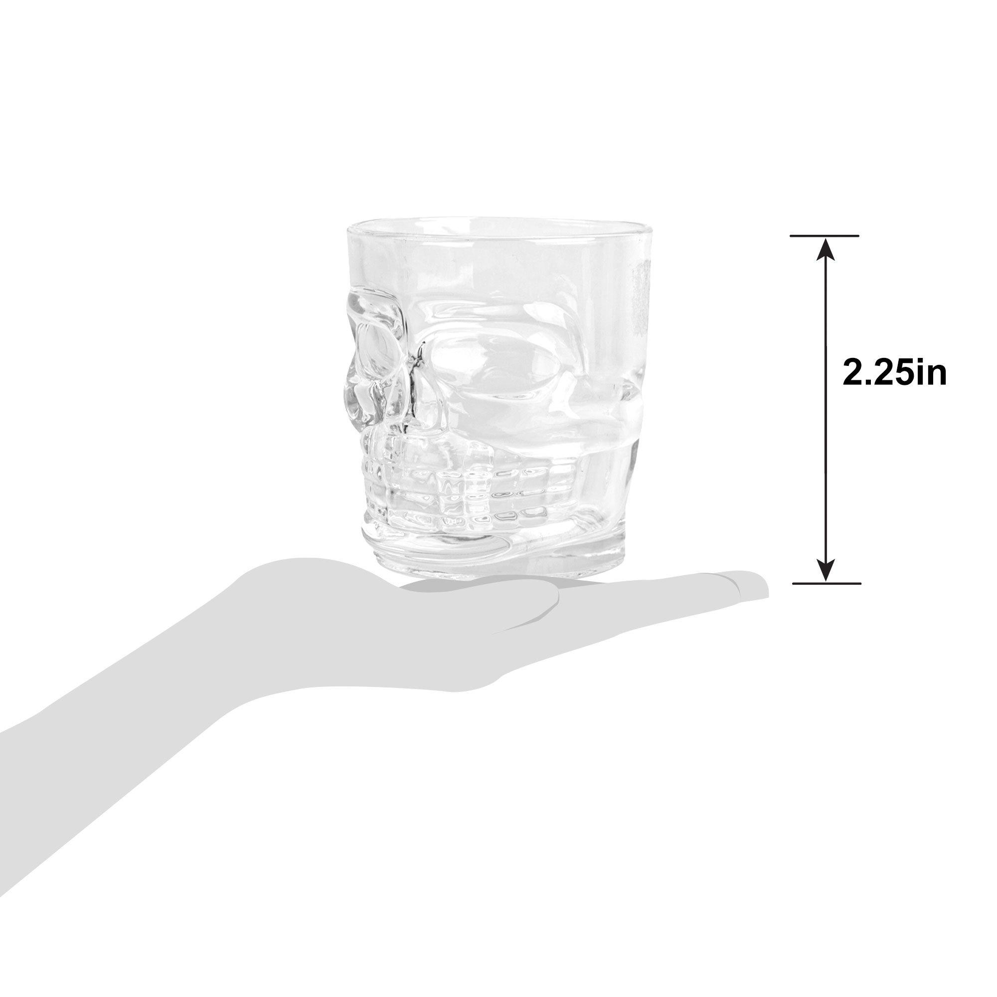 Clear Skull Glass Shot Glasses, 1.5oz, 6ct