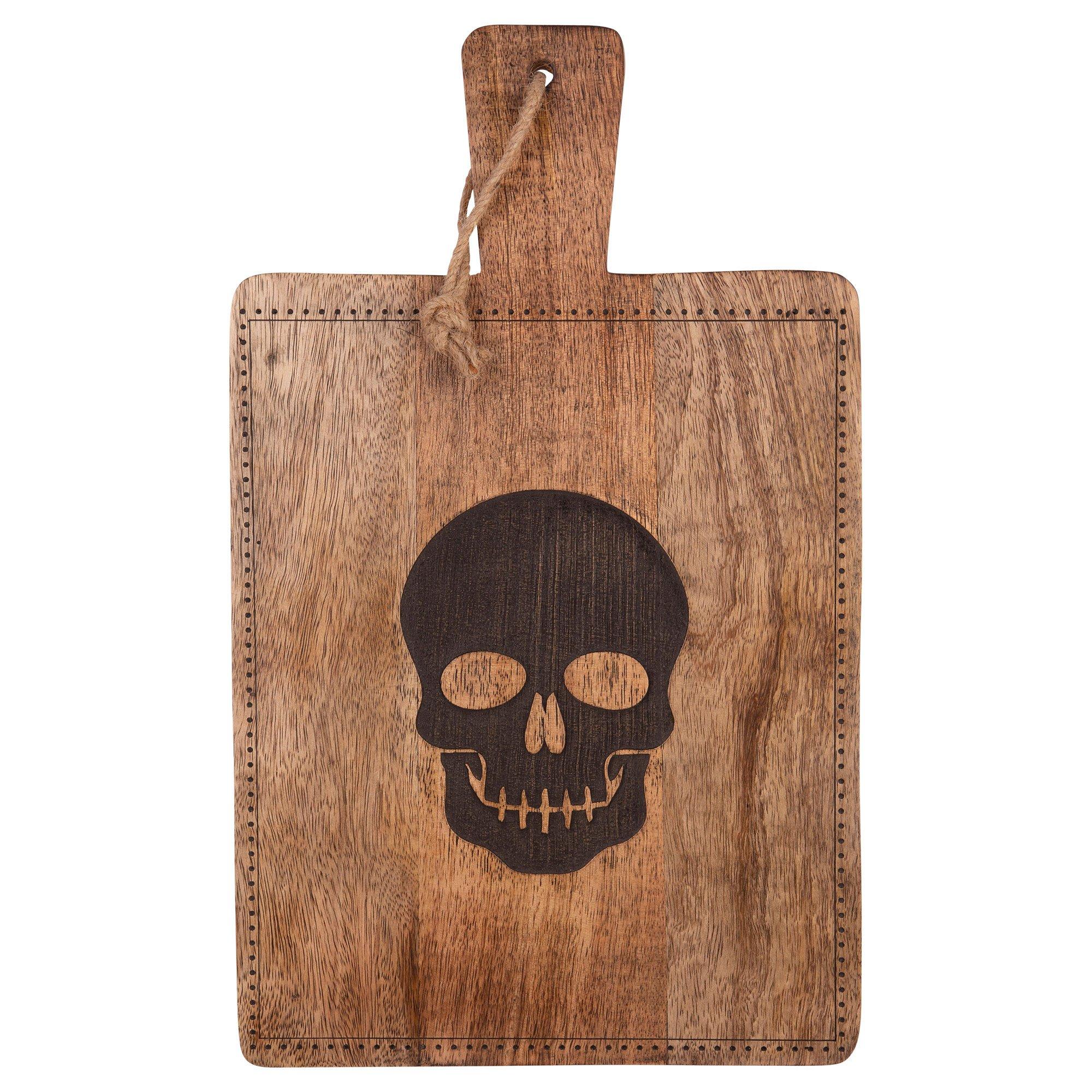 Skull Mangowood Serving Board, 9.5in x 15.75in