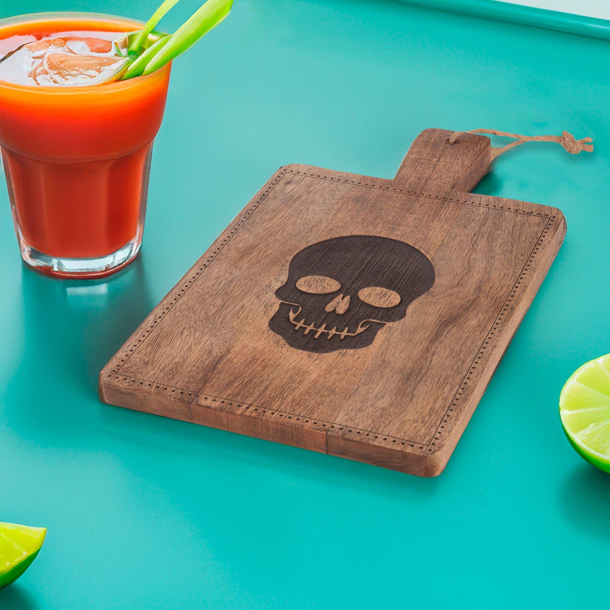 Skull Mangowood Serving Board, 9.5in x 15.75in