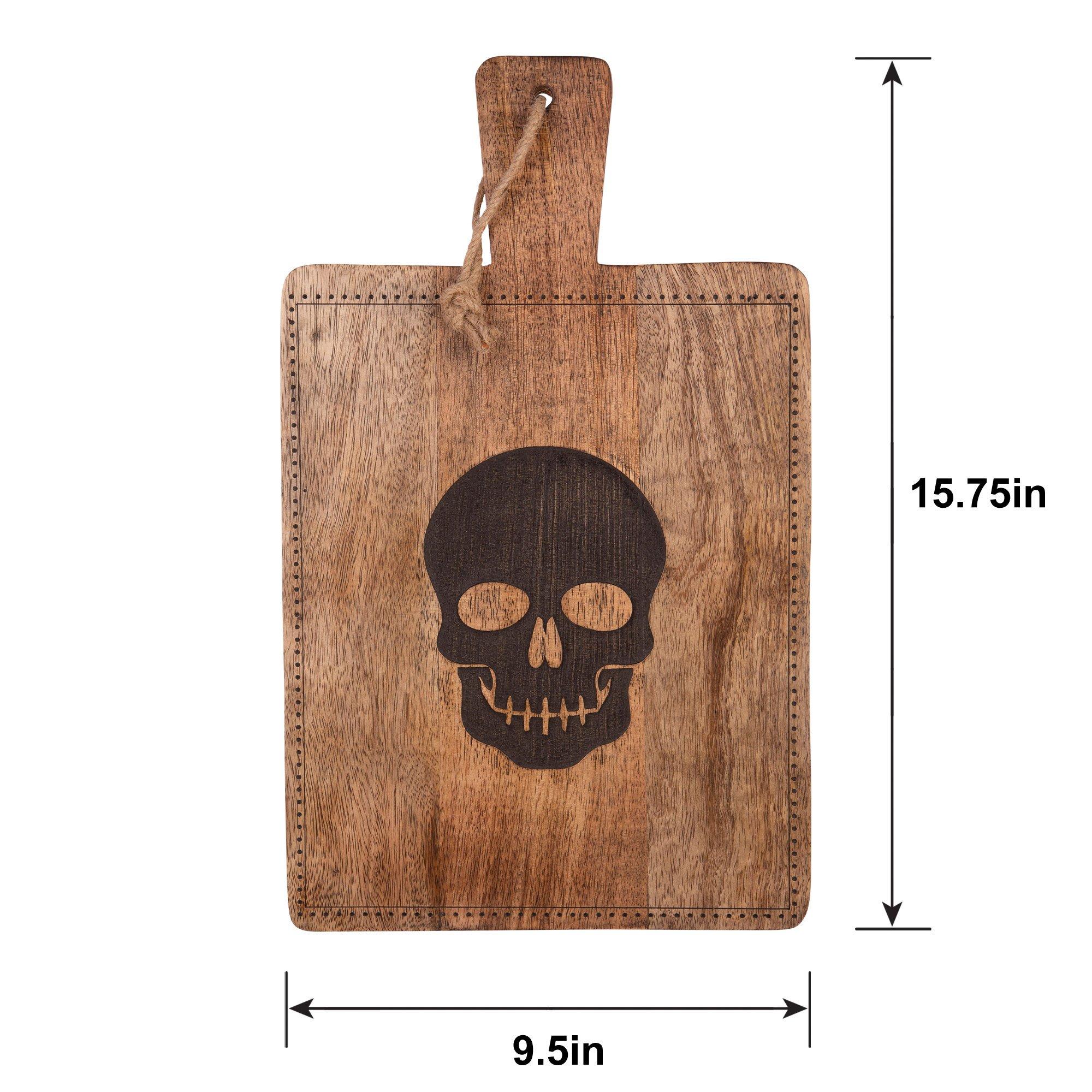 Skull Mangowood Serving Board, 9.5in x 15.75in