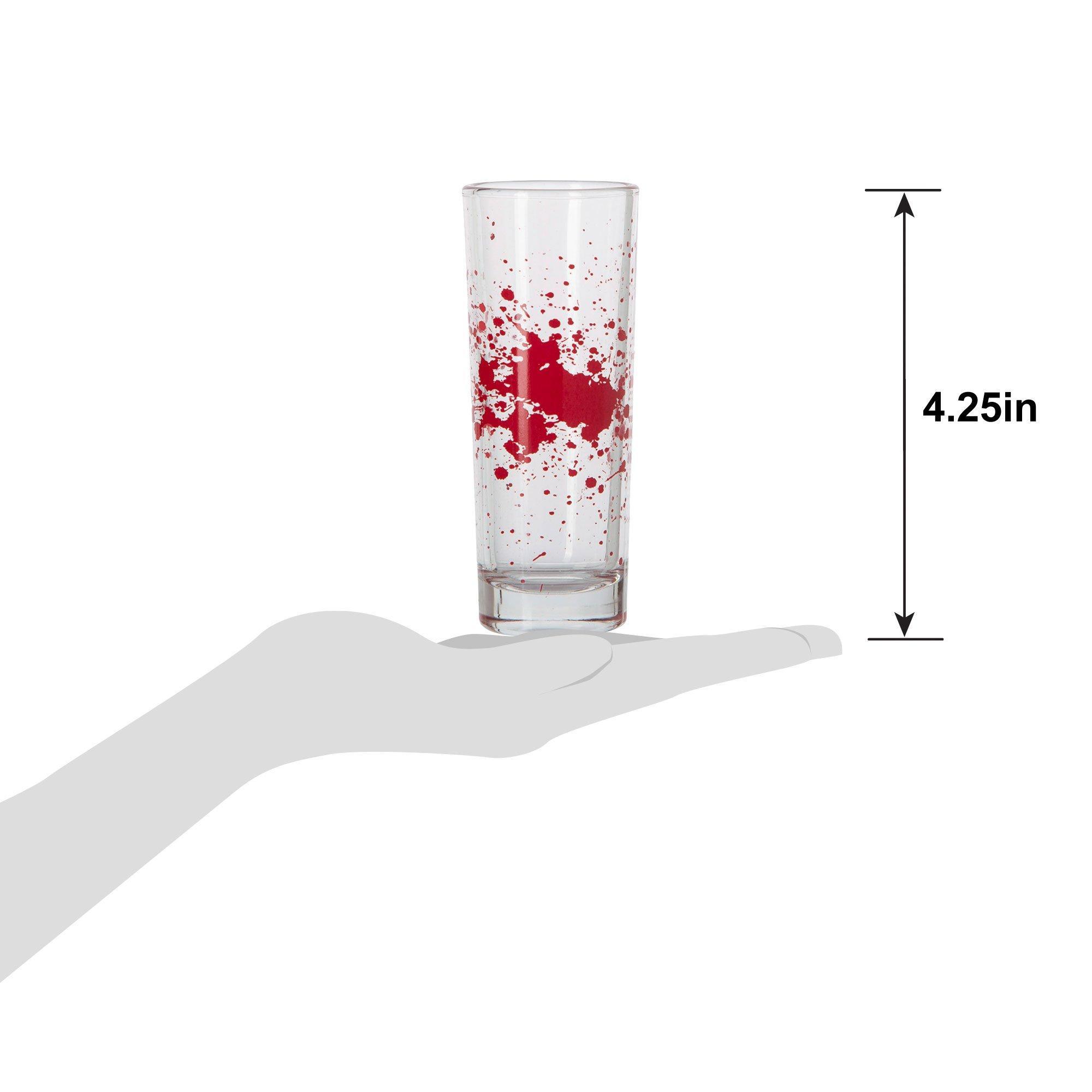 Blood Spatter Glass Shot Glasses, 2.2oz, 4ct