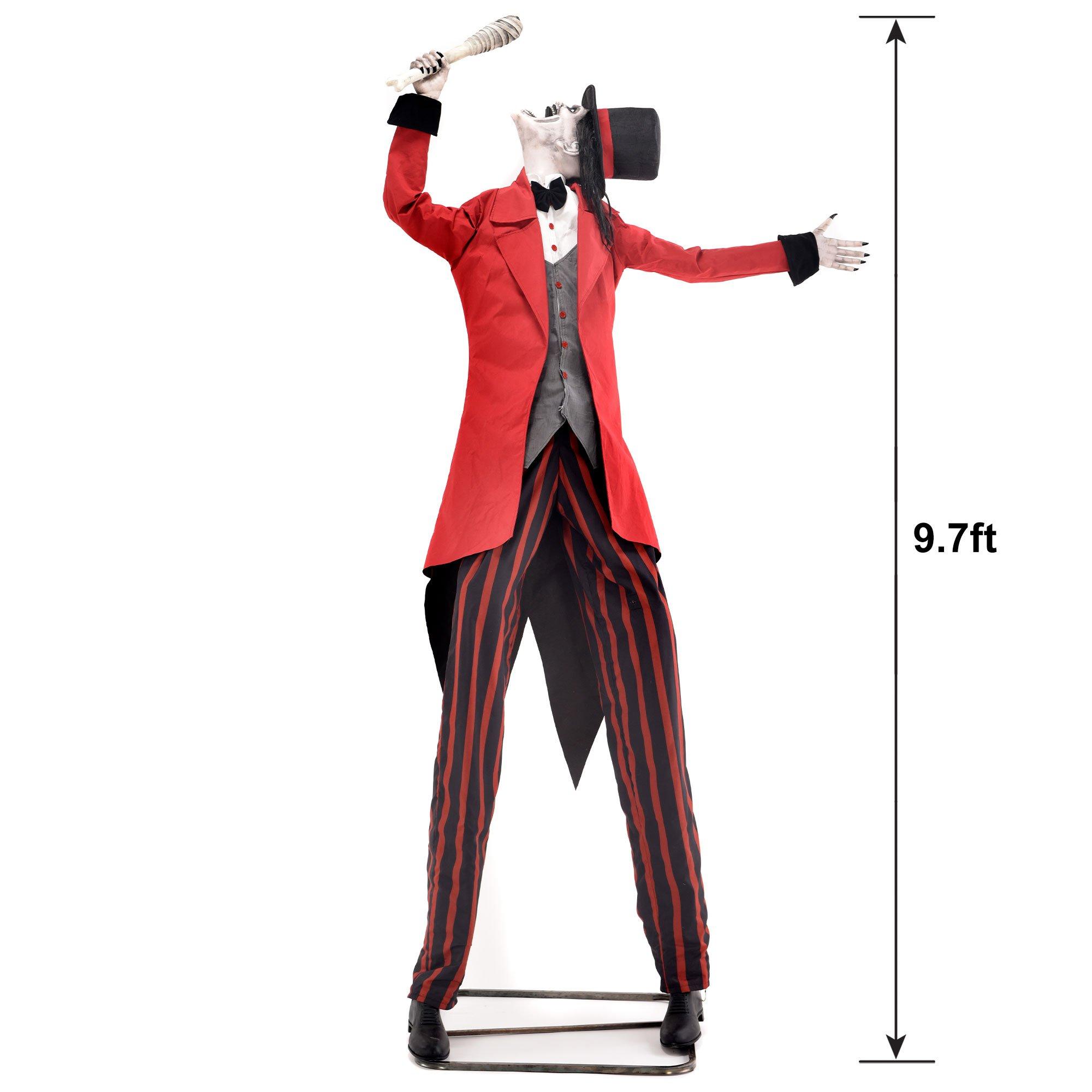 Animatronic Light-Up Dr. Payne the Fire Eater on Stilts, 9.7ft - Halloween Decoration