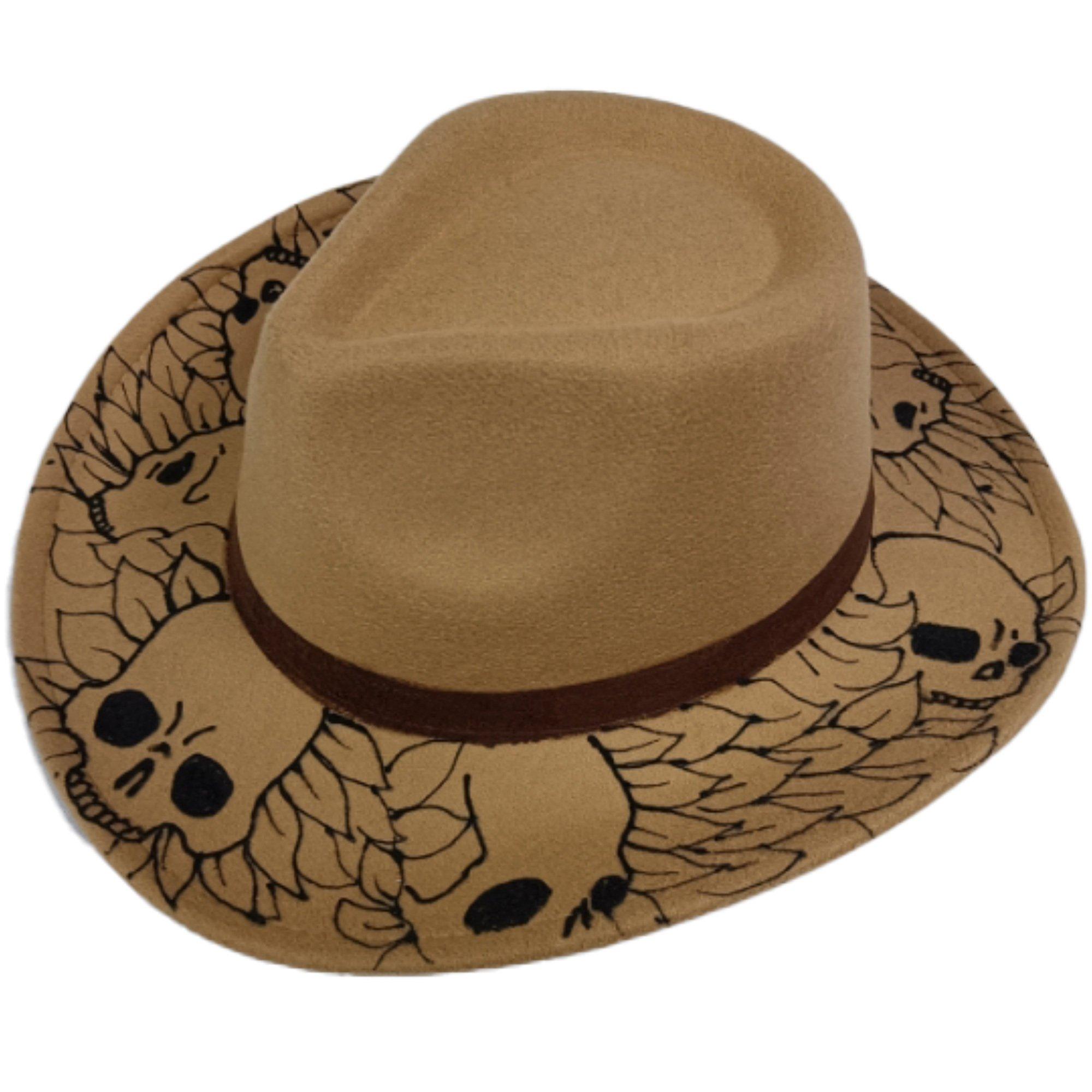 Western Hand-Painted Skull Cowboy Hat