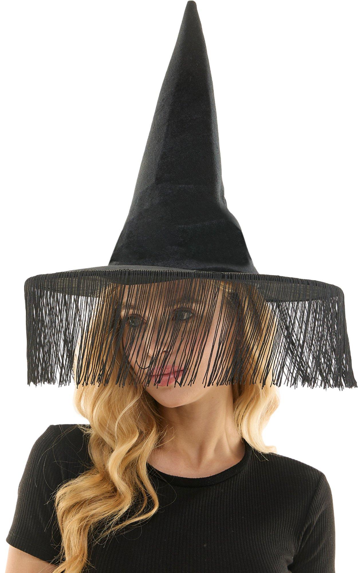 Black Witch Hat with Fringe