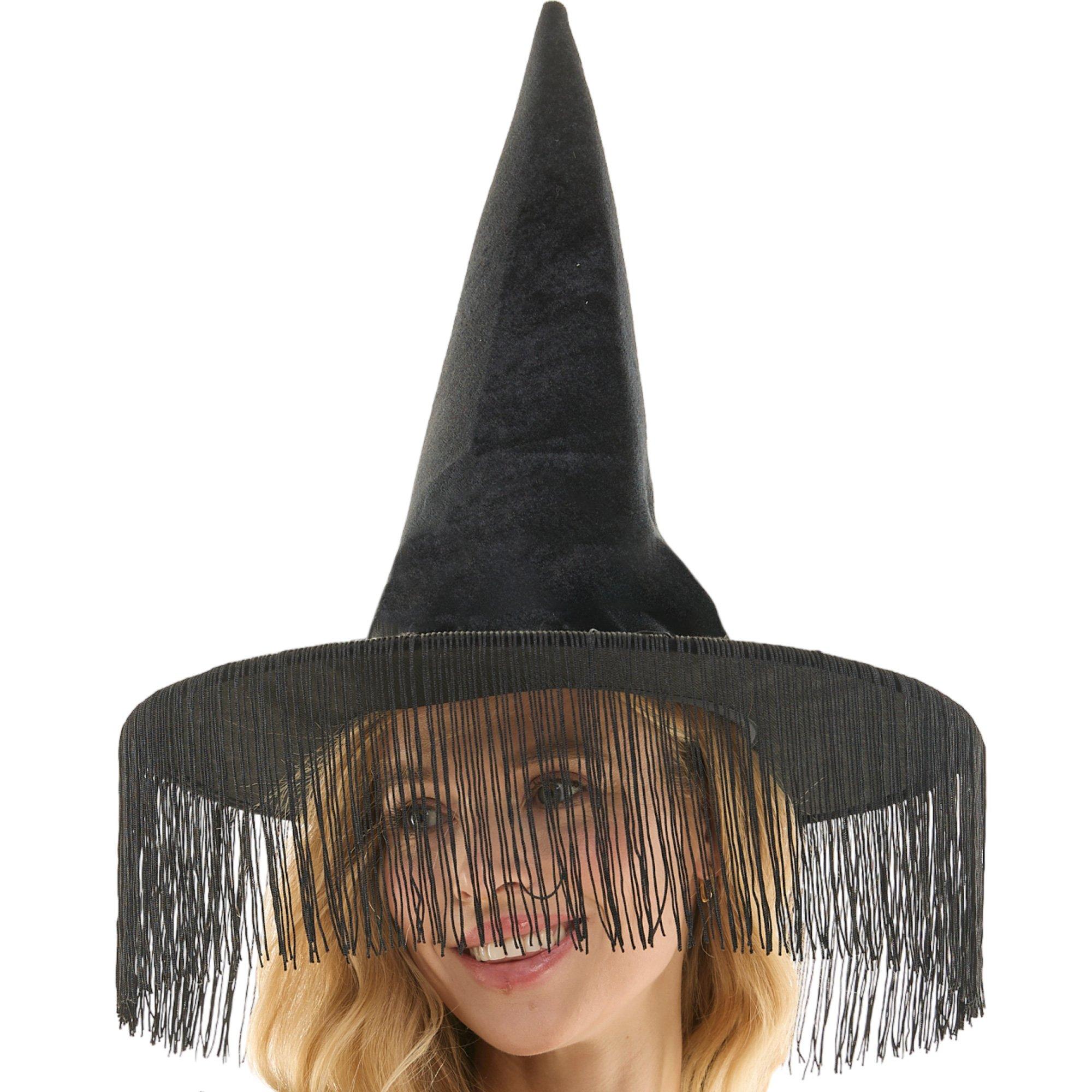 Black Witch Hat with Fringe