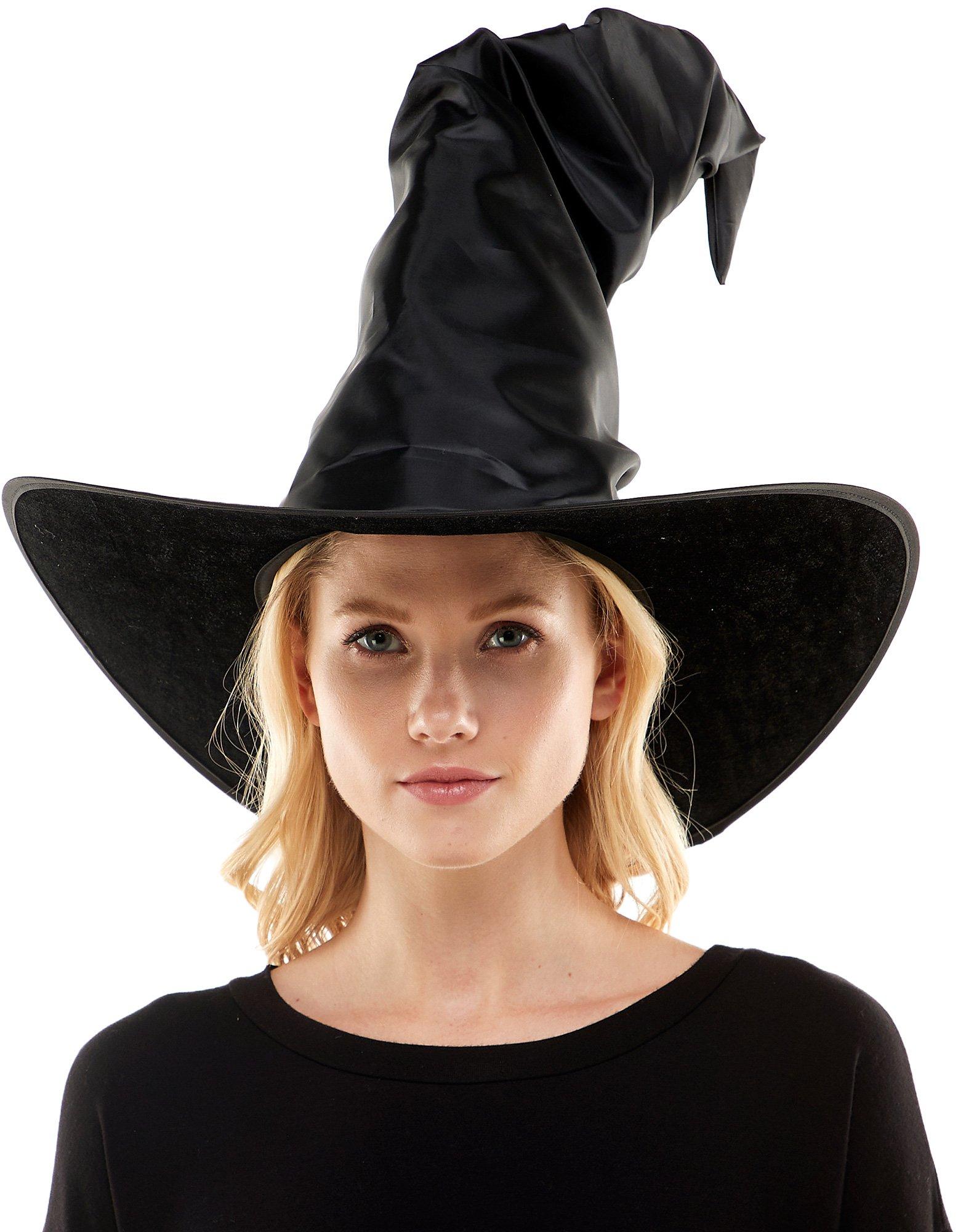 Wrinkly Faux Leather Posable Witch Hat