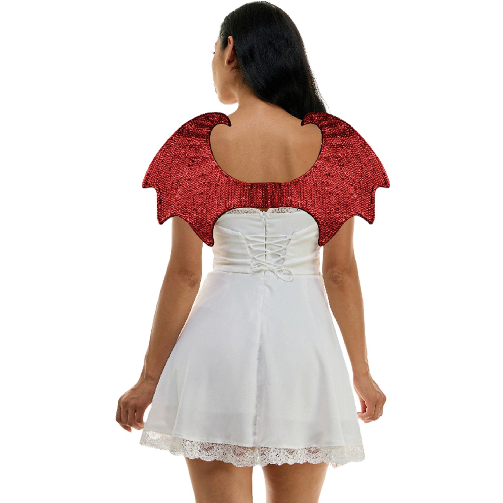 Red Rhinestone Devil Wings