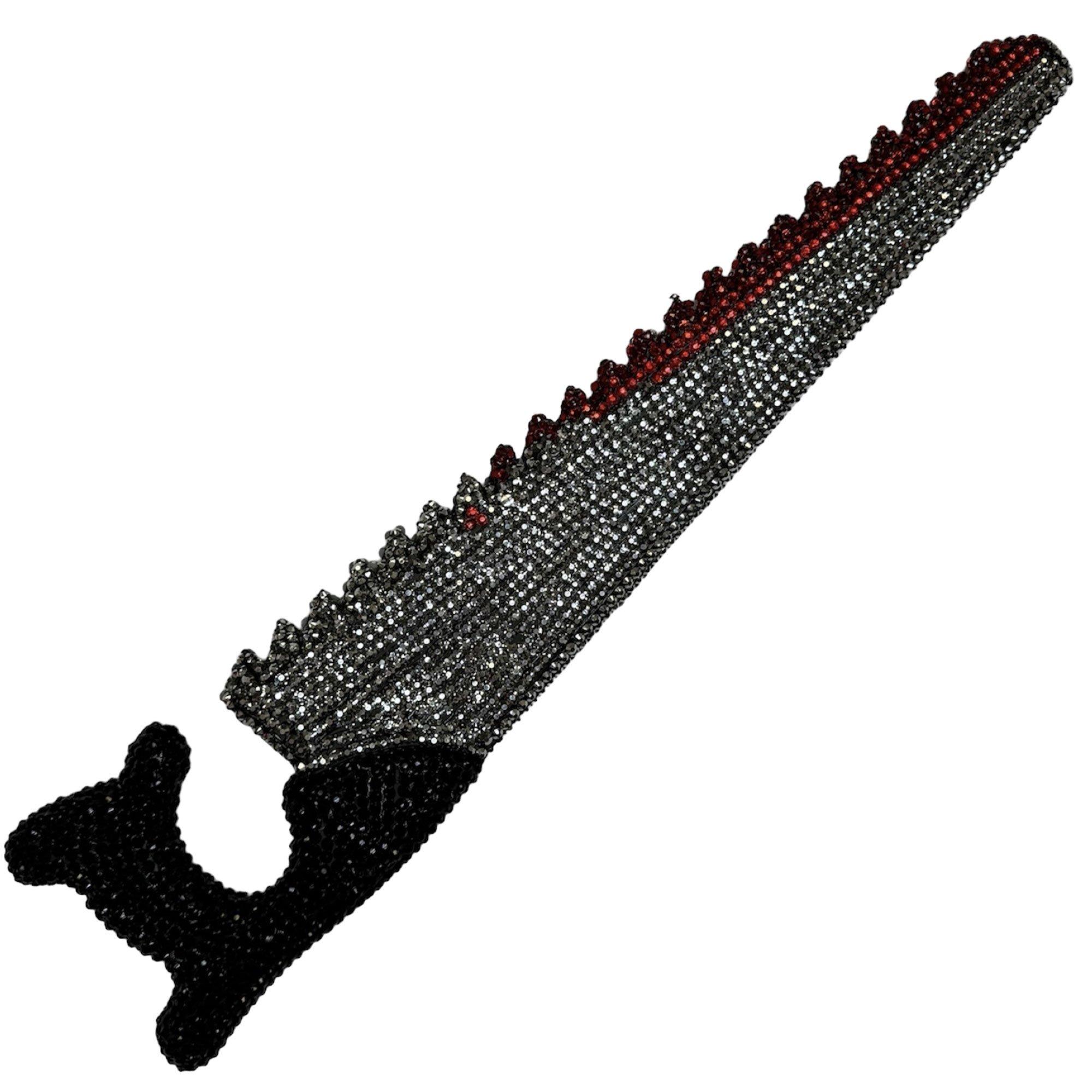 Rhinestone Dripping Blood Saw Prop