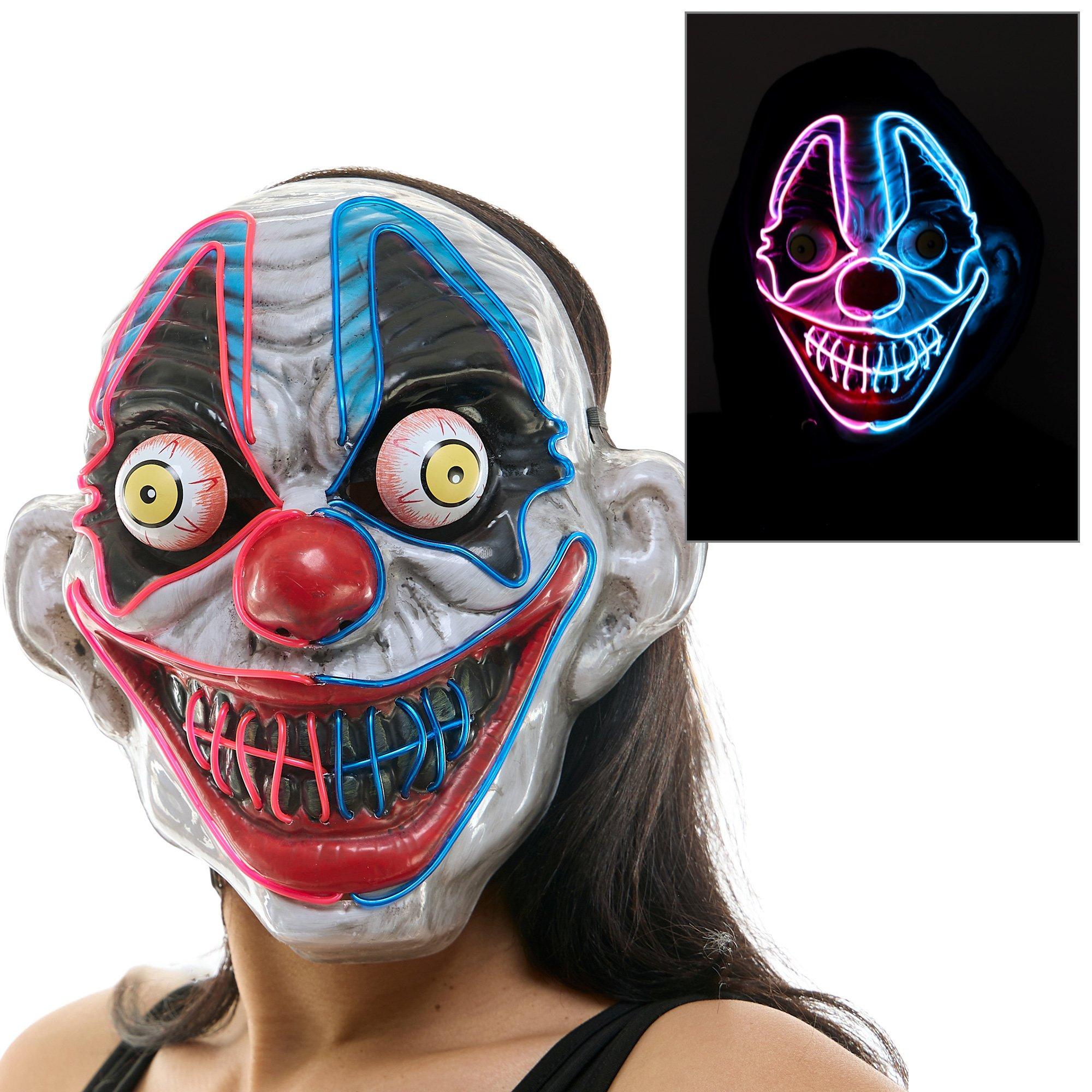 Adult Light-Up Bulging Eyes Clown Mask