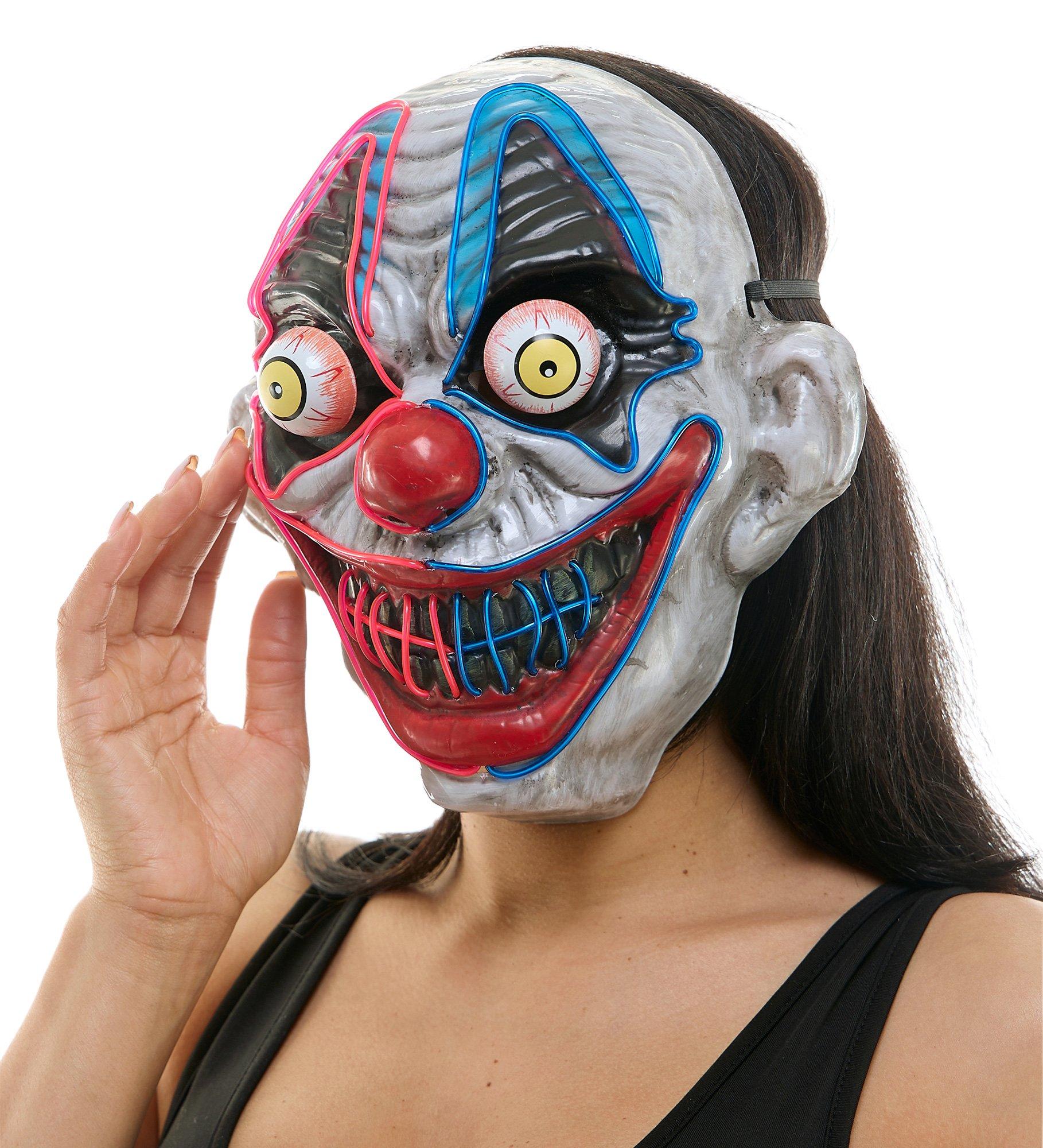 Adult Light-Up Bulging Eyes Clown Mask