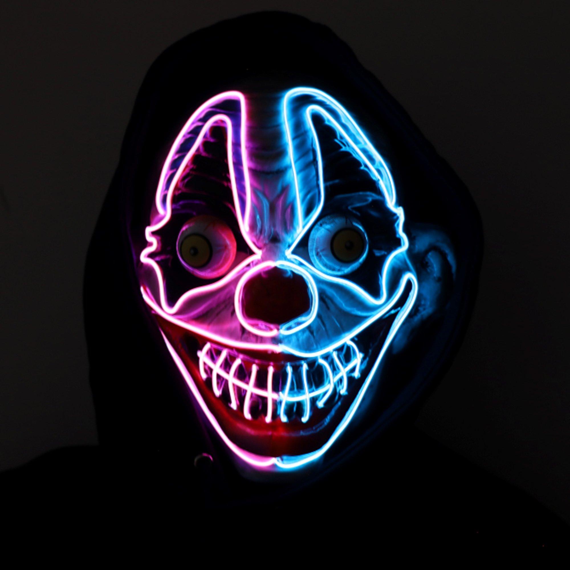 Adult Light-Up Bulging Eyes Clown Mask