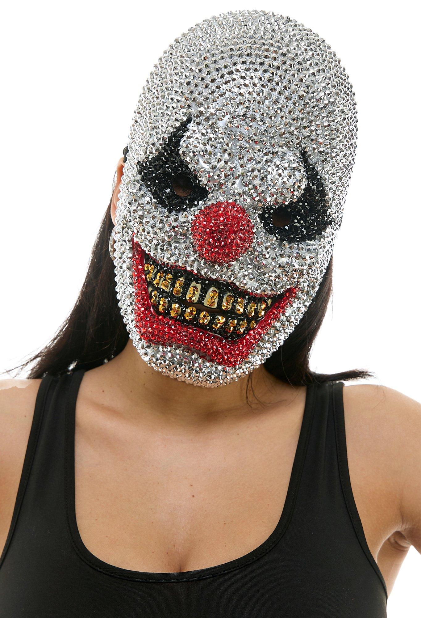 Adult Rhinestone Clown Mask