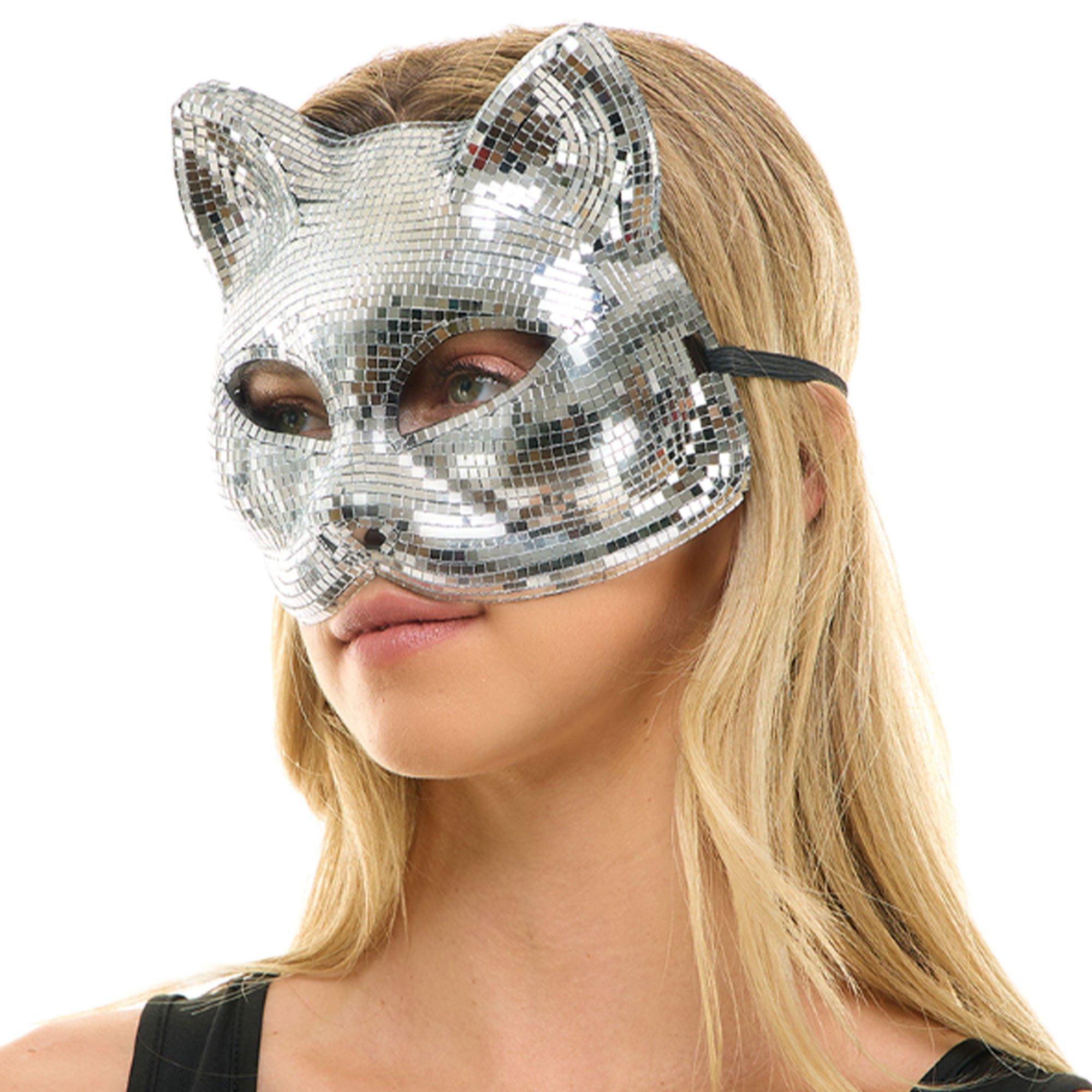 Mirrored Cat Half Mask