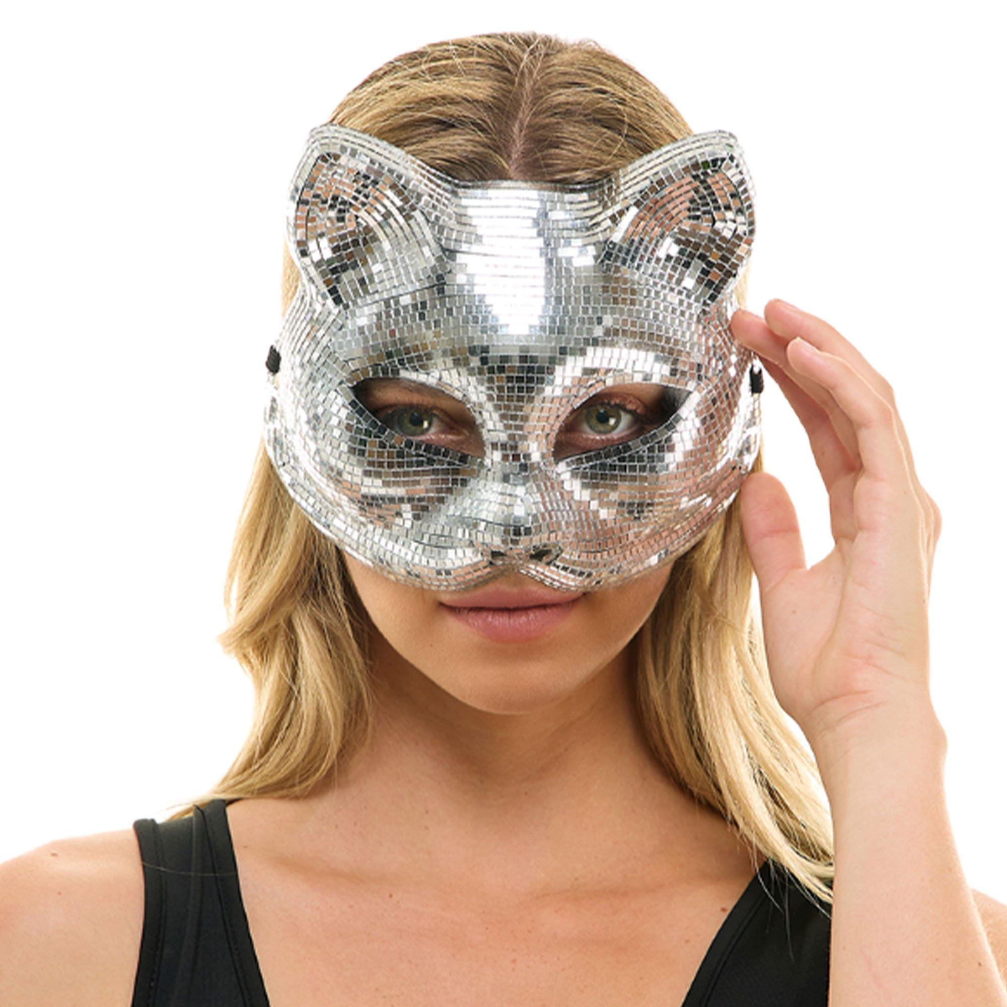 Mirrored Cat Half Mask