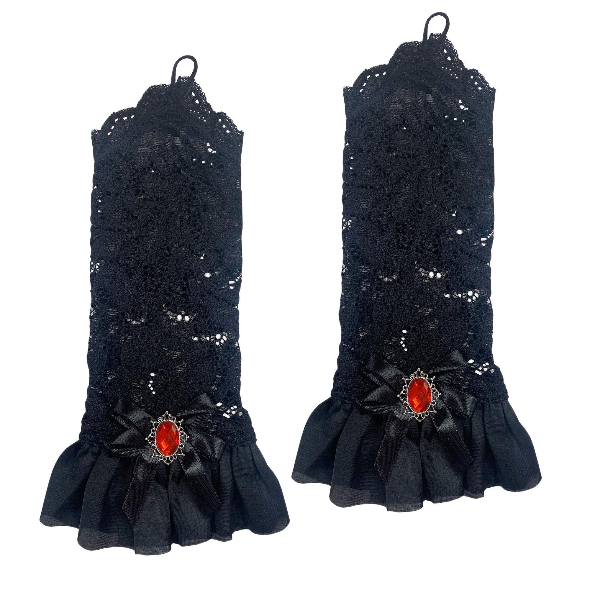 Adult Black Princess Lace Glovelettes