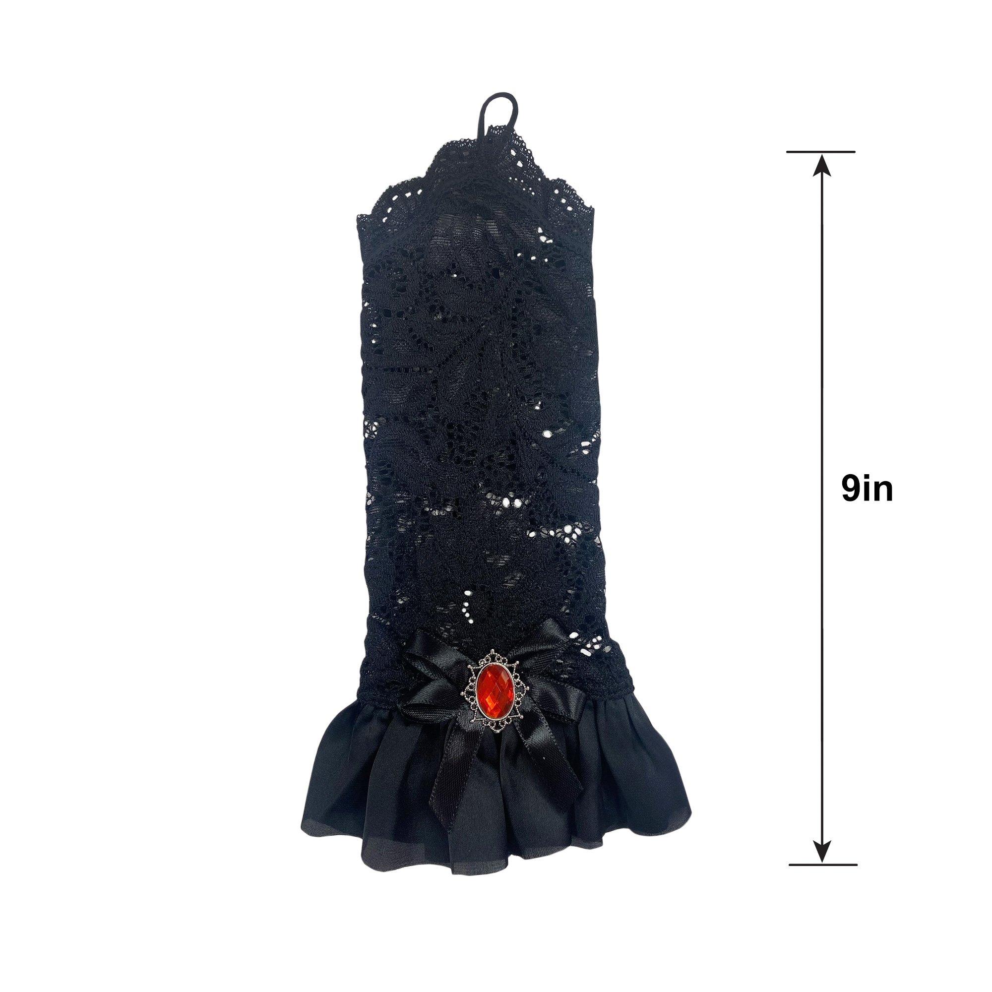 Adult Black Princess Lace Glovelettes