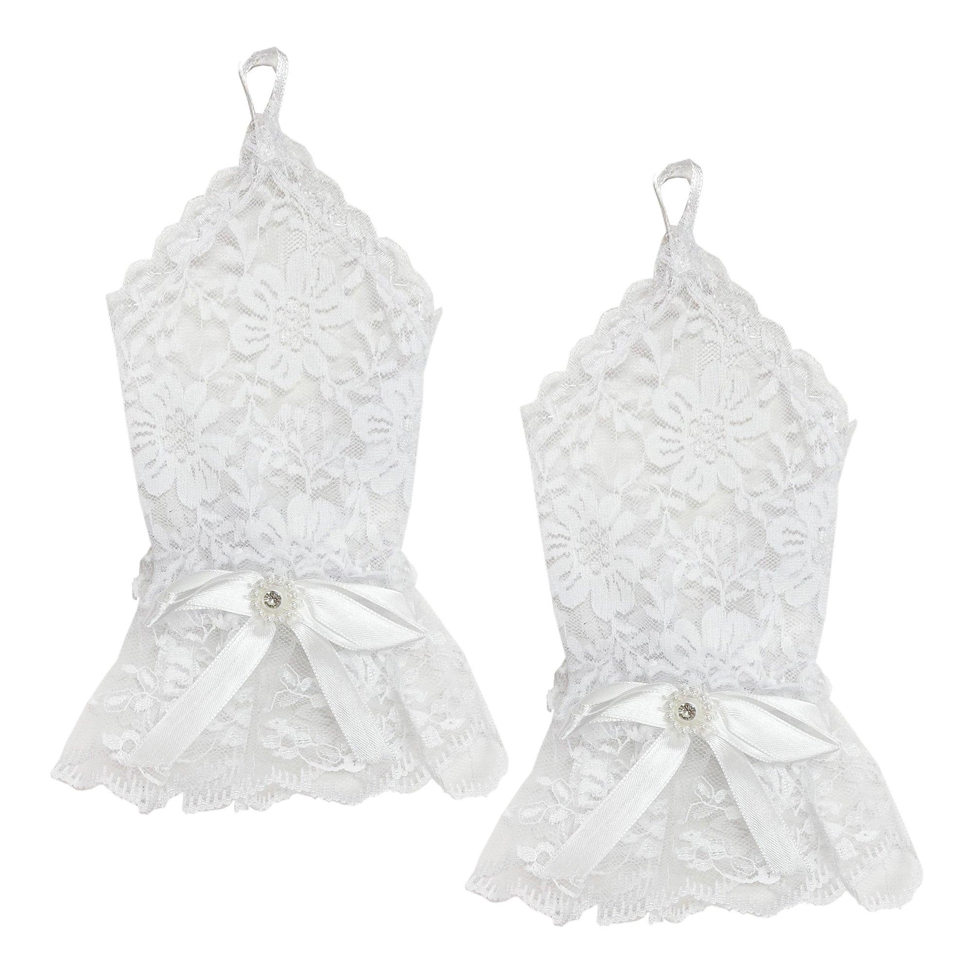 Adult White Princess Lace Short Glovelettes