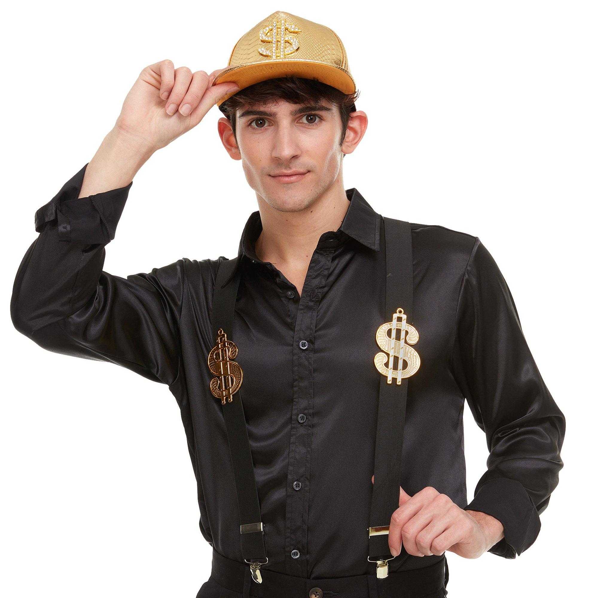 Adult Gold Dollar Sign Suspenders