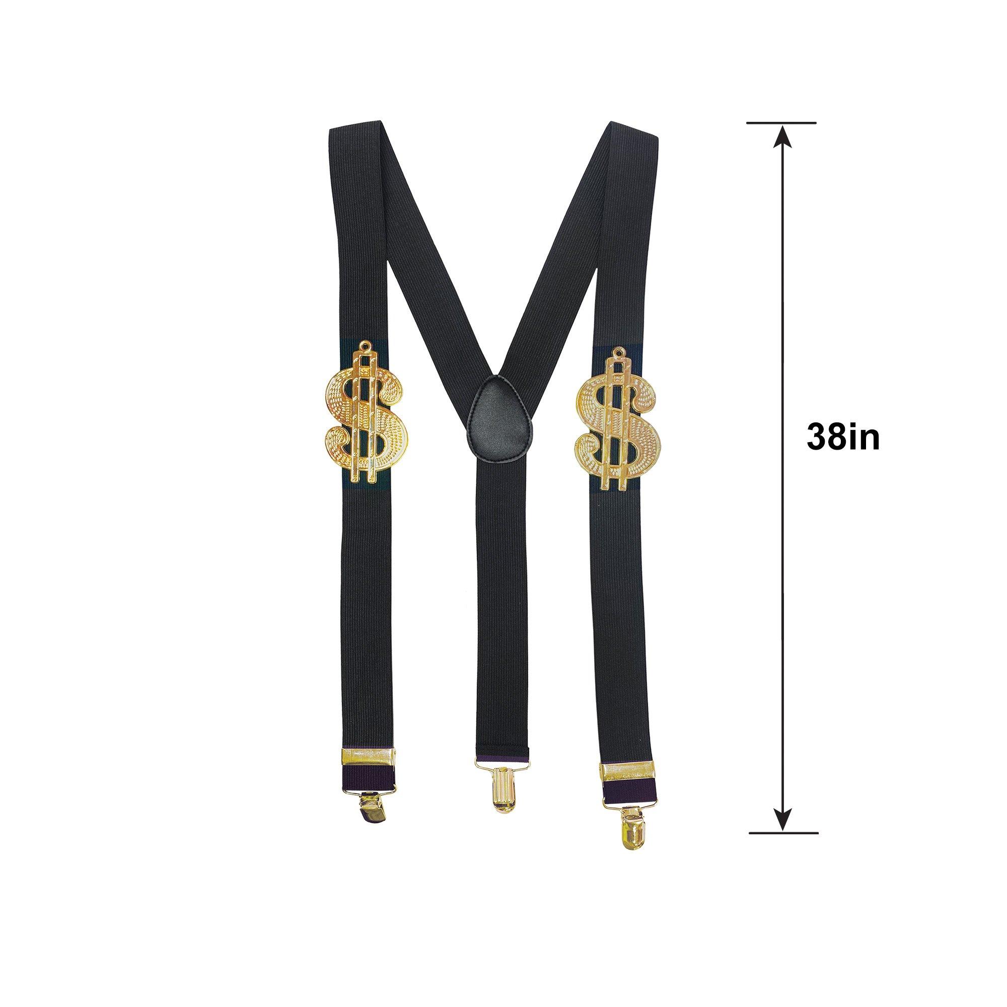 Adult Gold Dollar Sign Suspenders