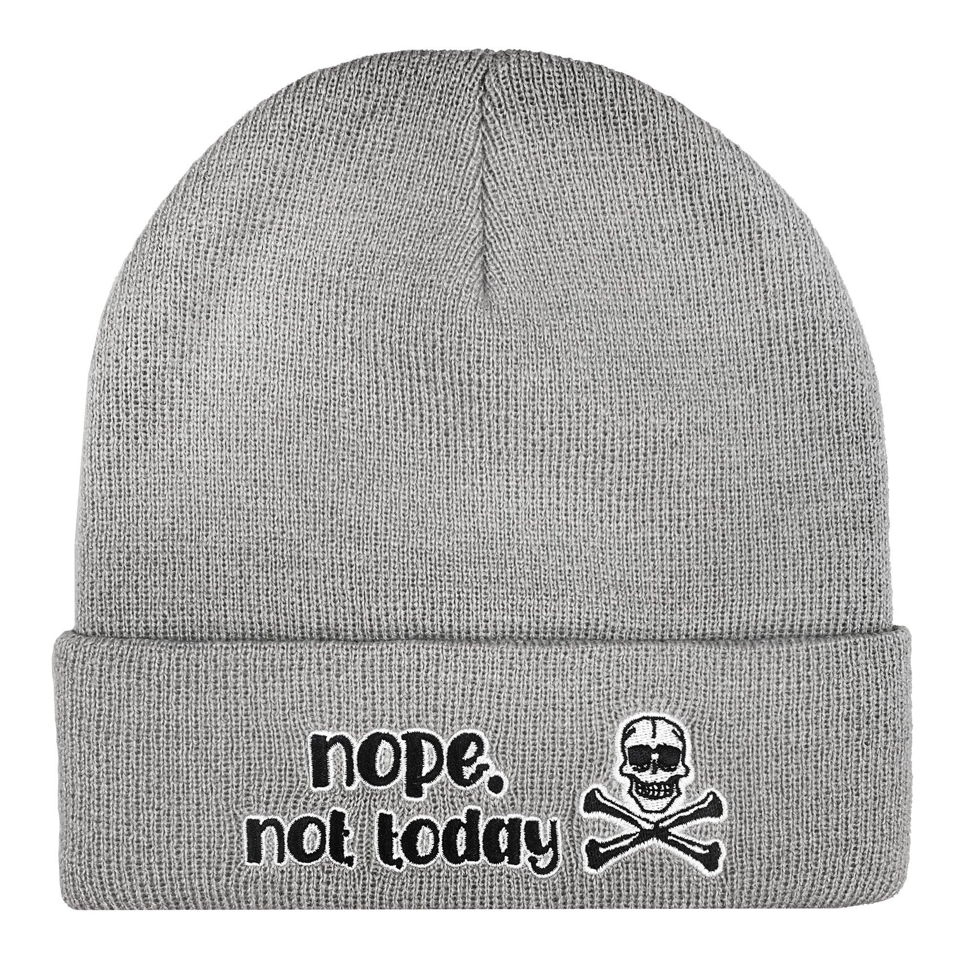 Gray Nope Not Today Knit Beanie