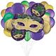 Deluxe Gold Masquerade Mardi Gras Balloon Bouquet, 10pc
