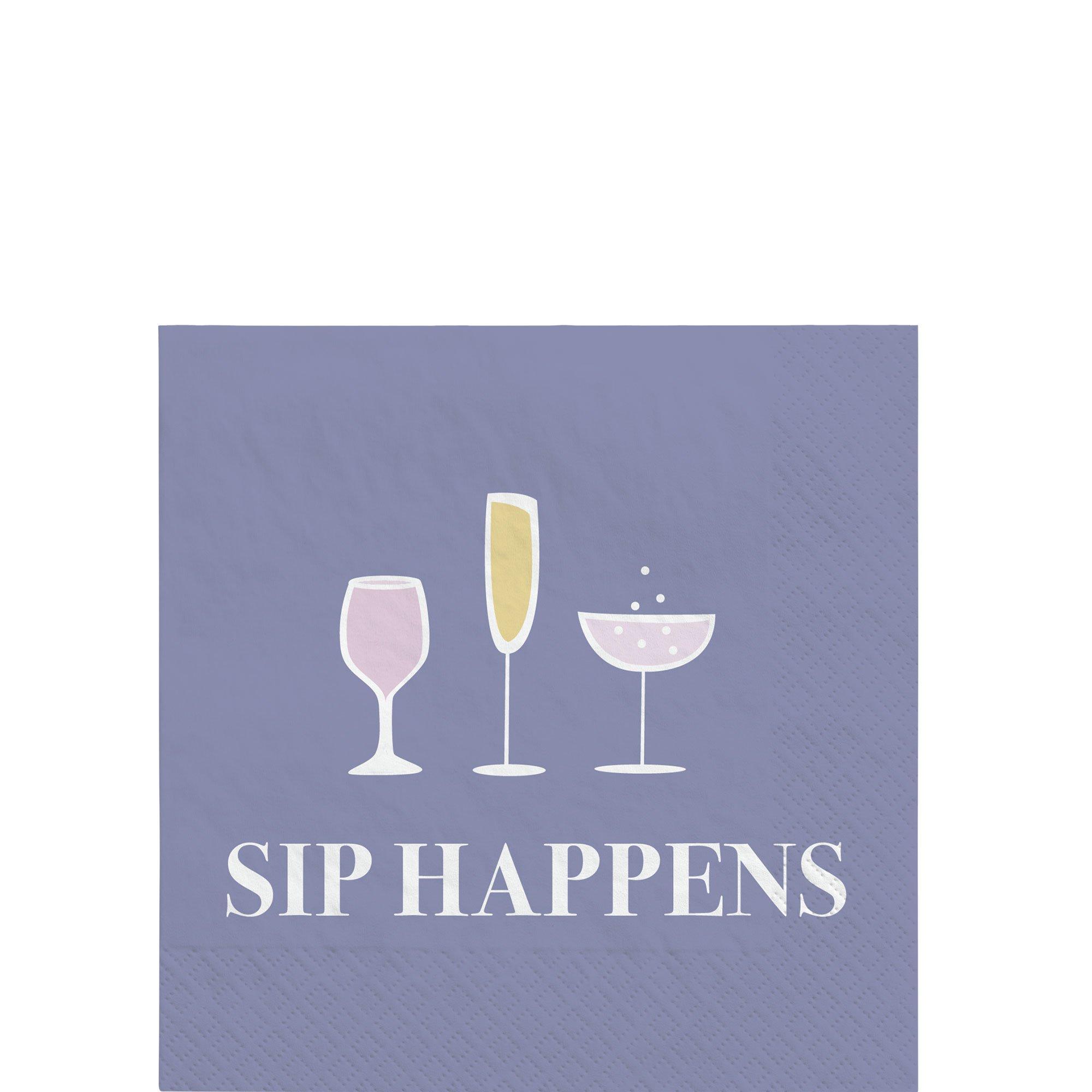 Sip Happens Beverage Napkins, 5in, 20ct