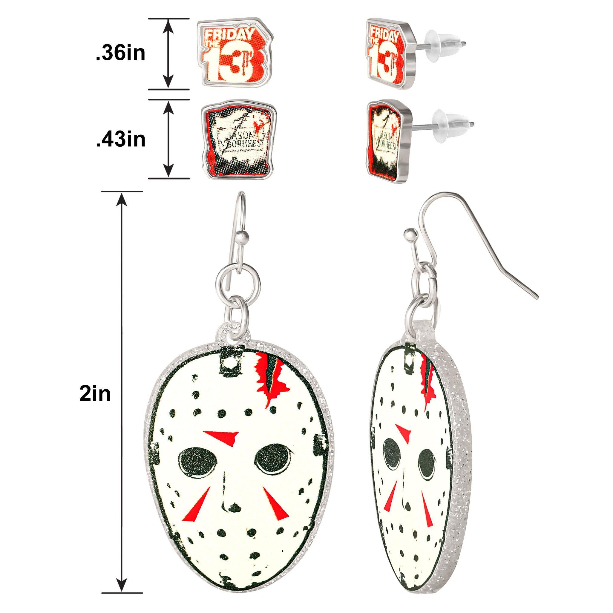 Friday the 13th Earring Set, 3 Pairs