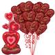 AirLoonz Stacked Hearts & Rouge Heart Balloon Bouquet Kit, 13pc