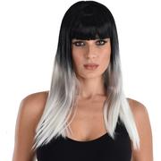 Black & White Ombre Wig with Bangs