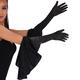 Iridescent Long Black Gloves with Sleeves