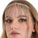 Gold Rhinestone Fringe Metal & Glass Headband