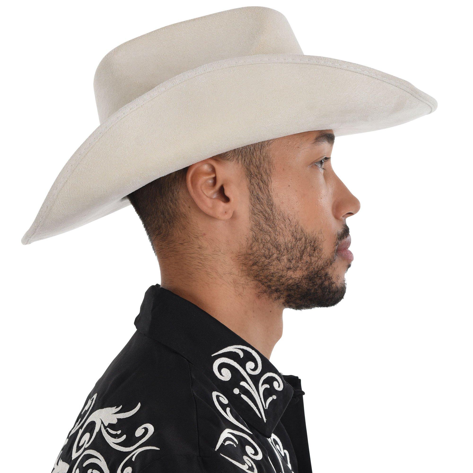 White Modern Western Cowboy Hat with Hatband