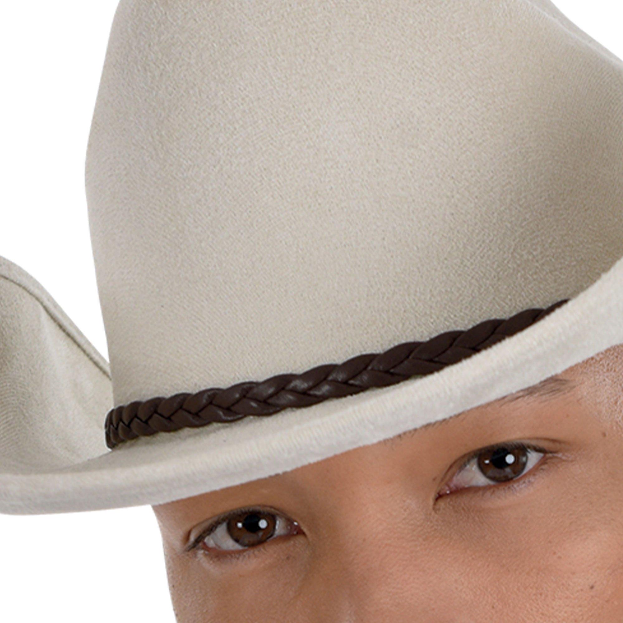 White Modern Western Cowboy Hat with Hatband