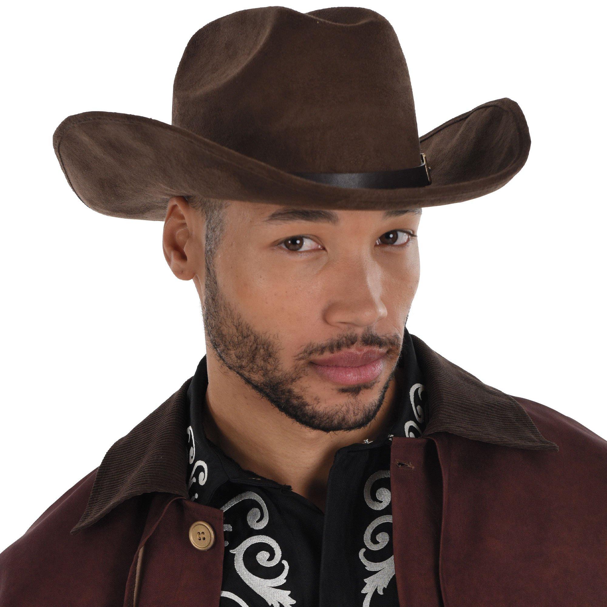 Dark Brown Faux Suede Modern Western Cowboy Hat