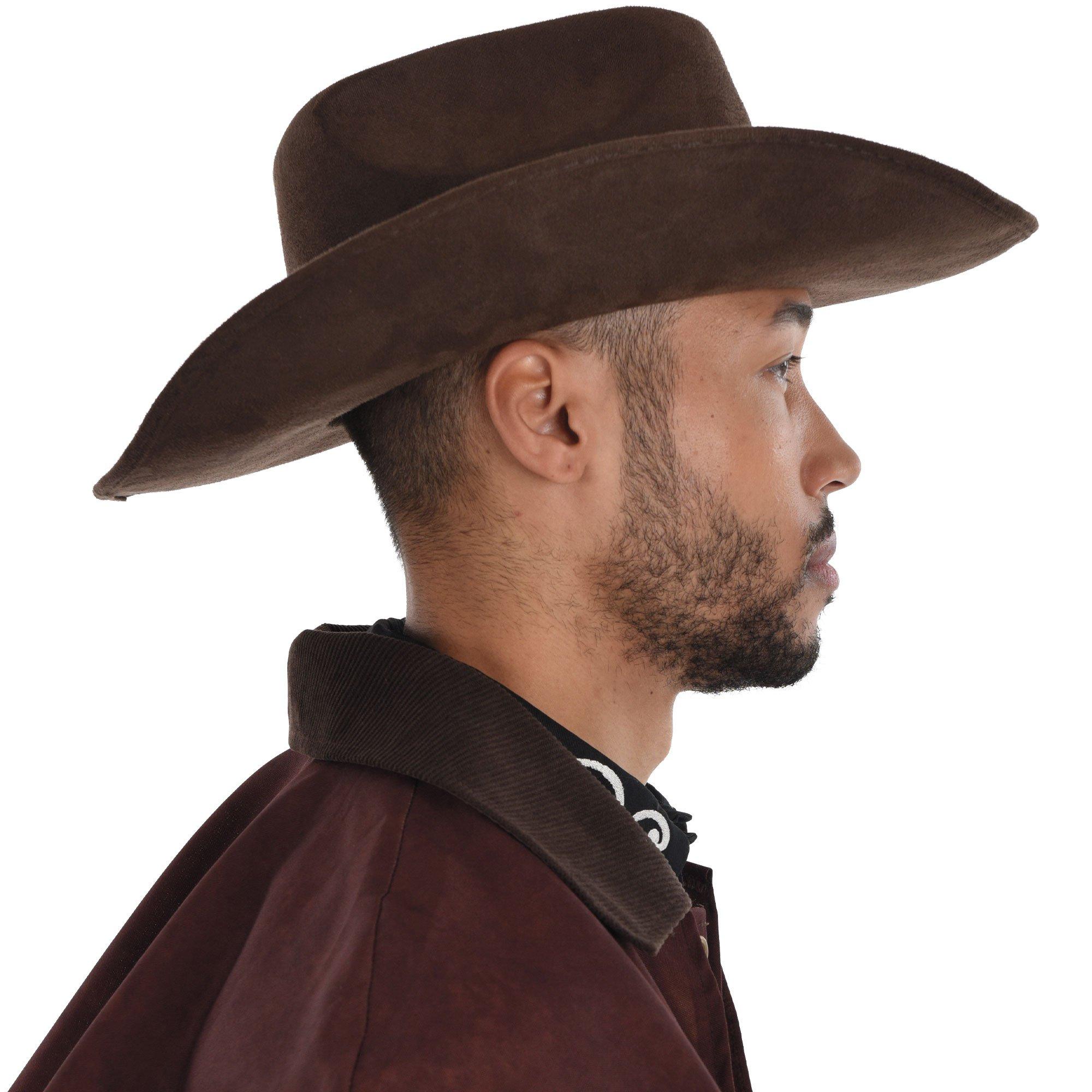 Dark Brown Faux Suede Modern Western Cowboy Hat