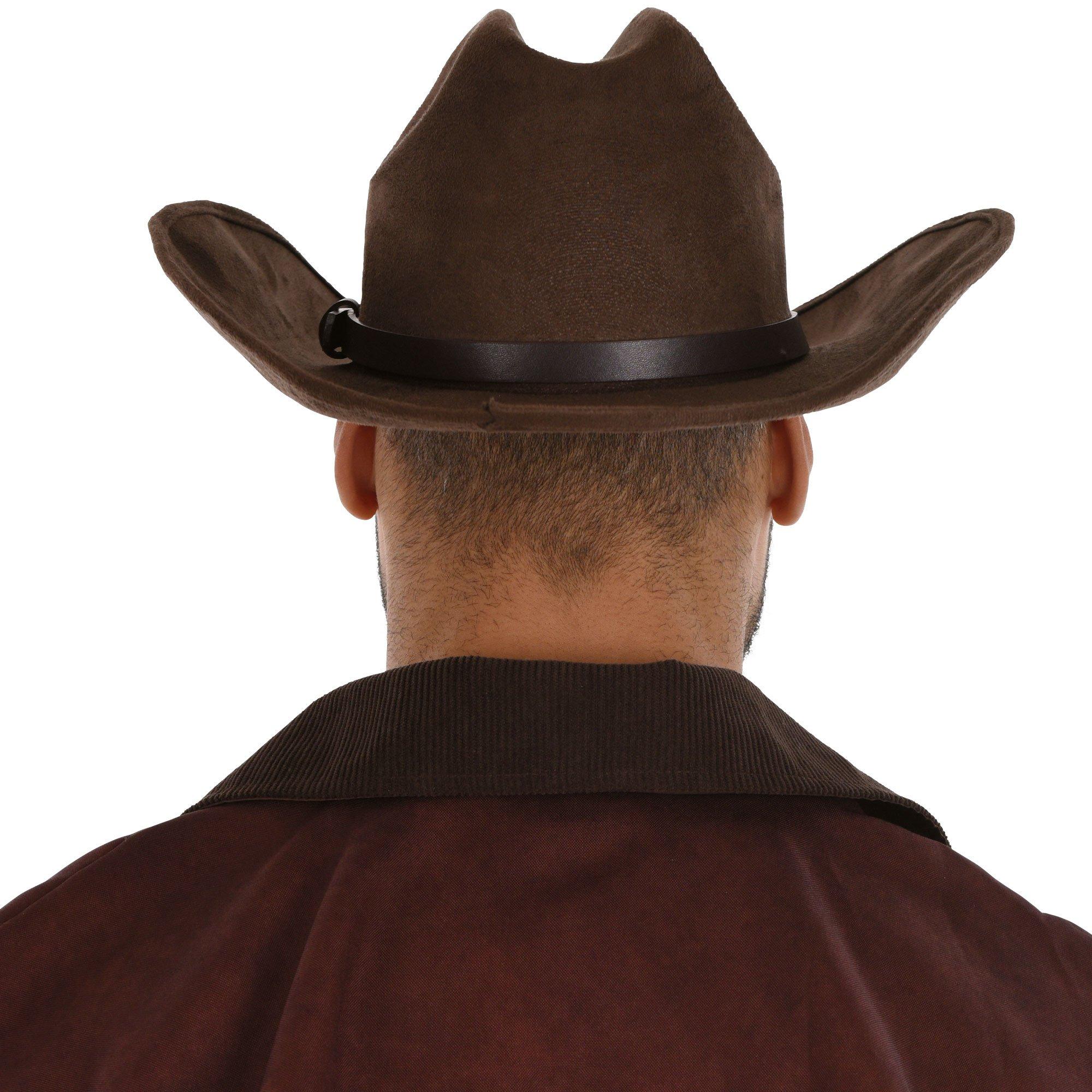 Dark Brown Faux Suede Modern Western Cowboy Hat