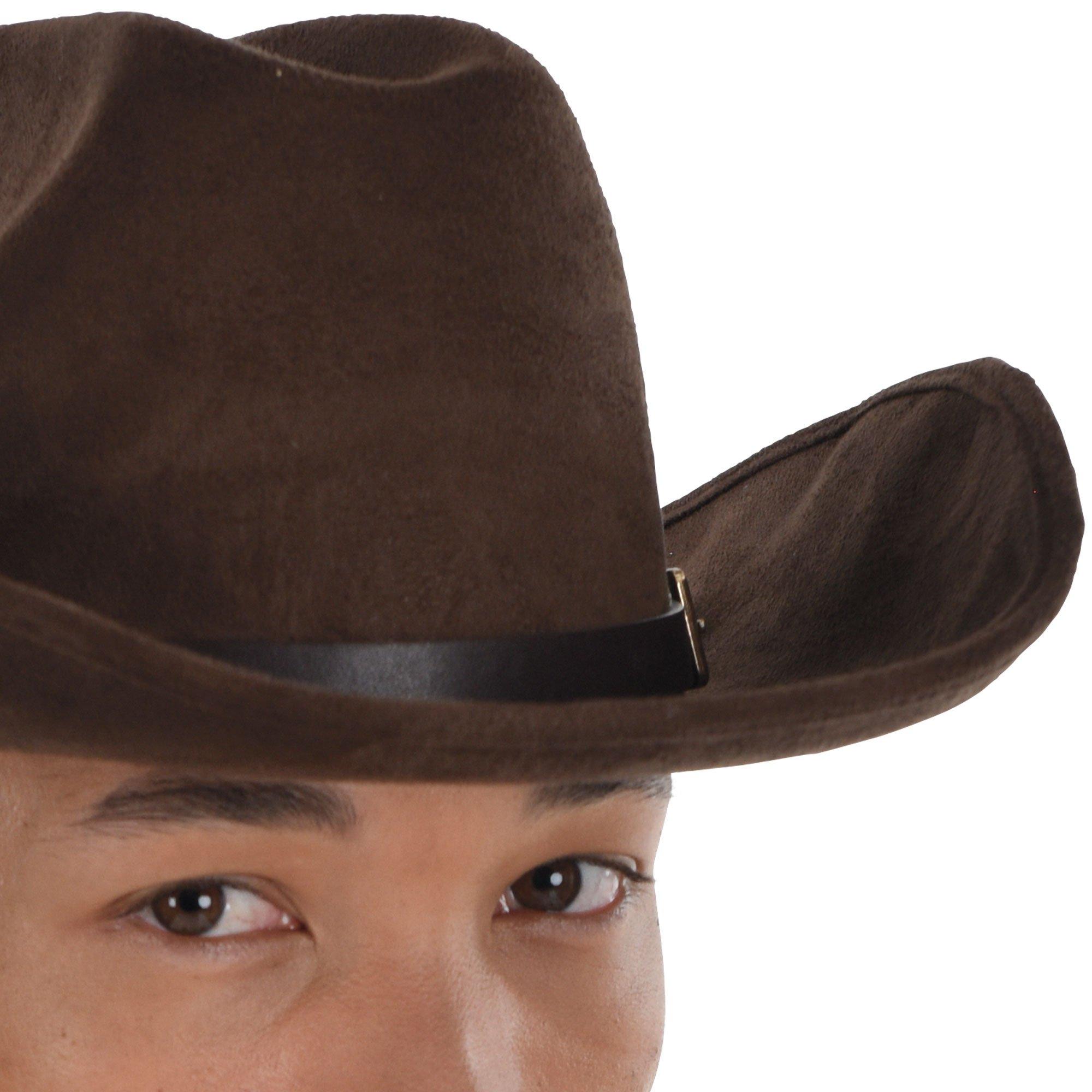 Dark Brown Faux Suede Modern Western Cowboy Hat