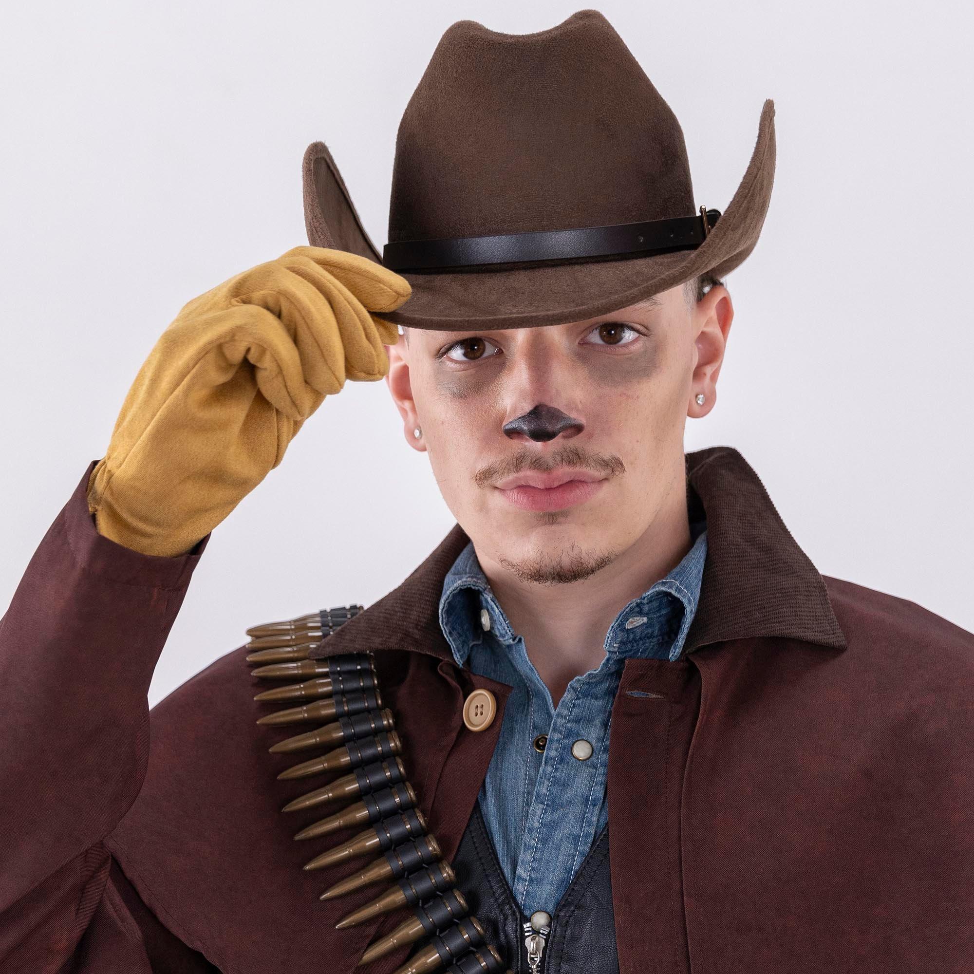 Dark Brown Faux Suede Modern Western Cowboy Hat