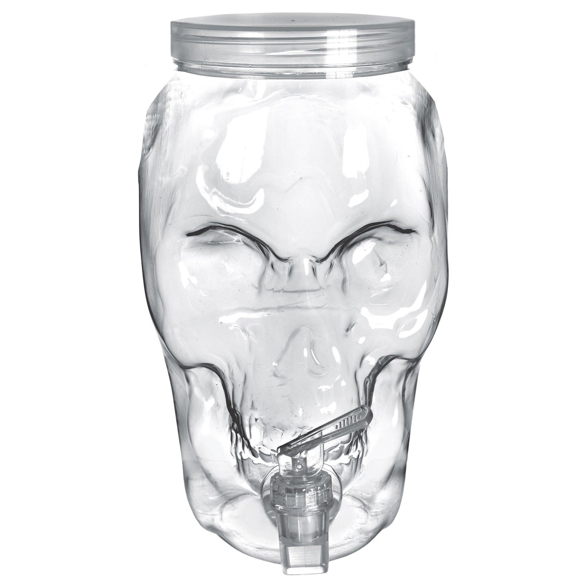 Clear Skull Plastic Drink Dispenser, 1gal