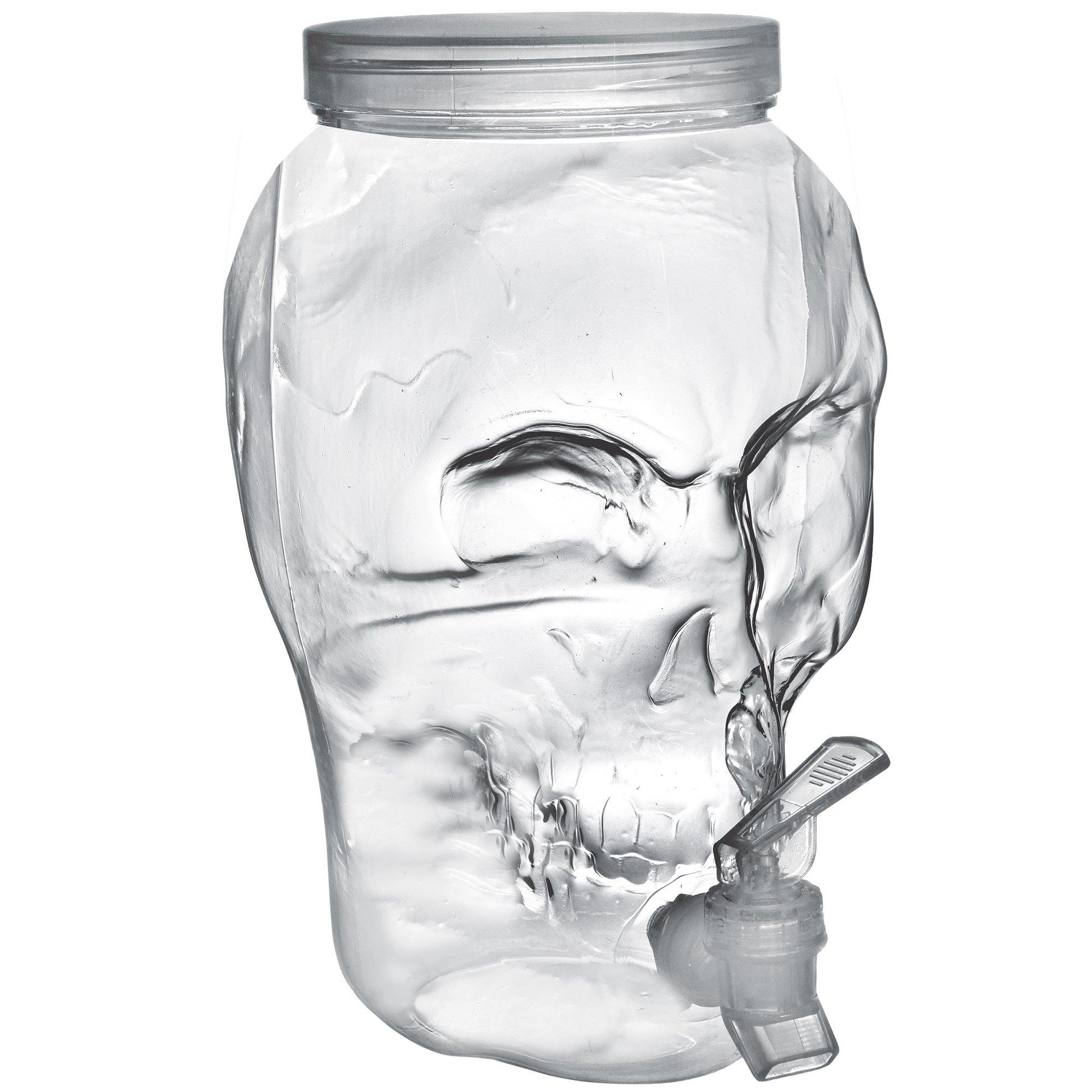 Clear Skull Plastic Drink Dispenser, 1gal