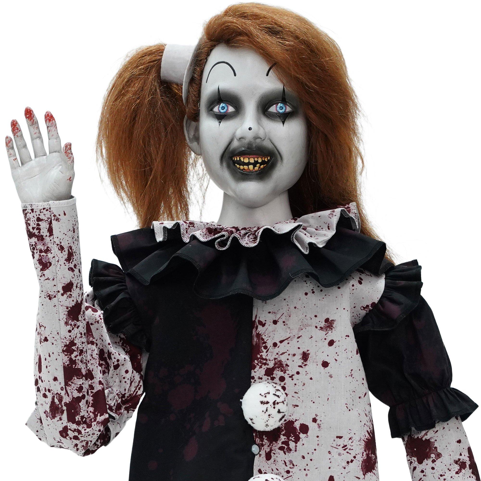 Animatronic Light-Up Little Pale Girl, 4.83ft - Terrifier Halloween Decoration