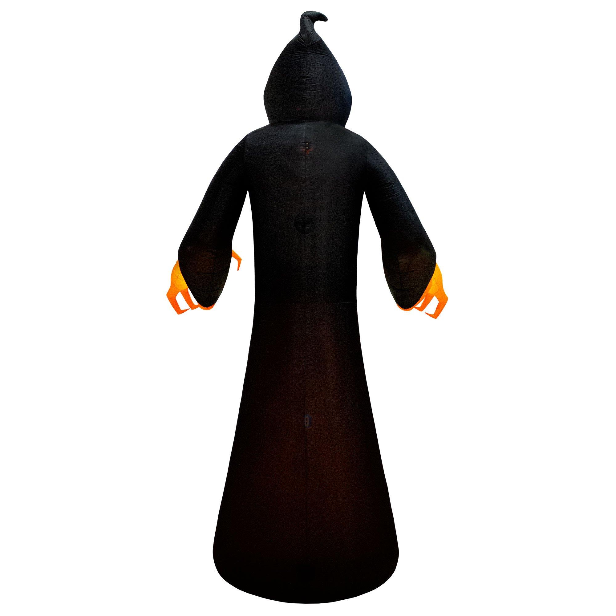 Swirling Light-Up Flaming Reaper Inflatable Yard Decoration, 7.5ft x 15ft